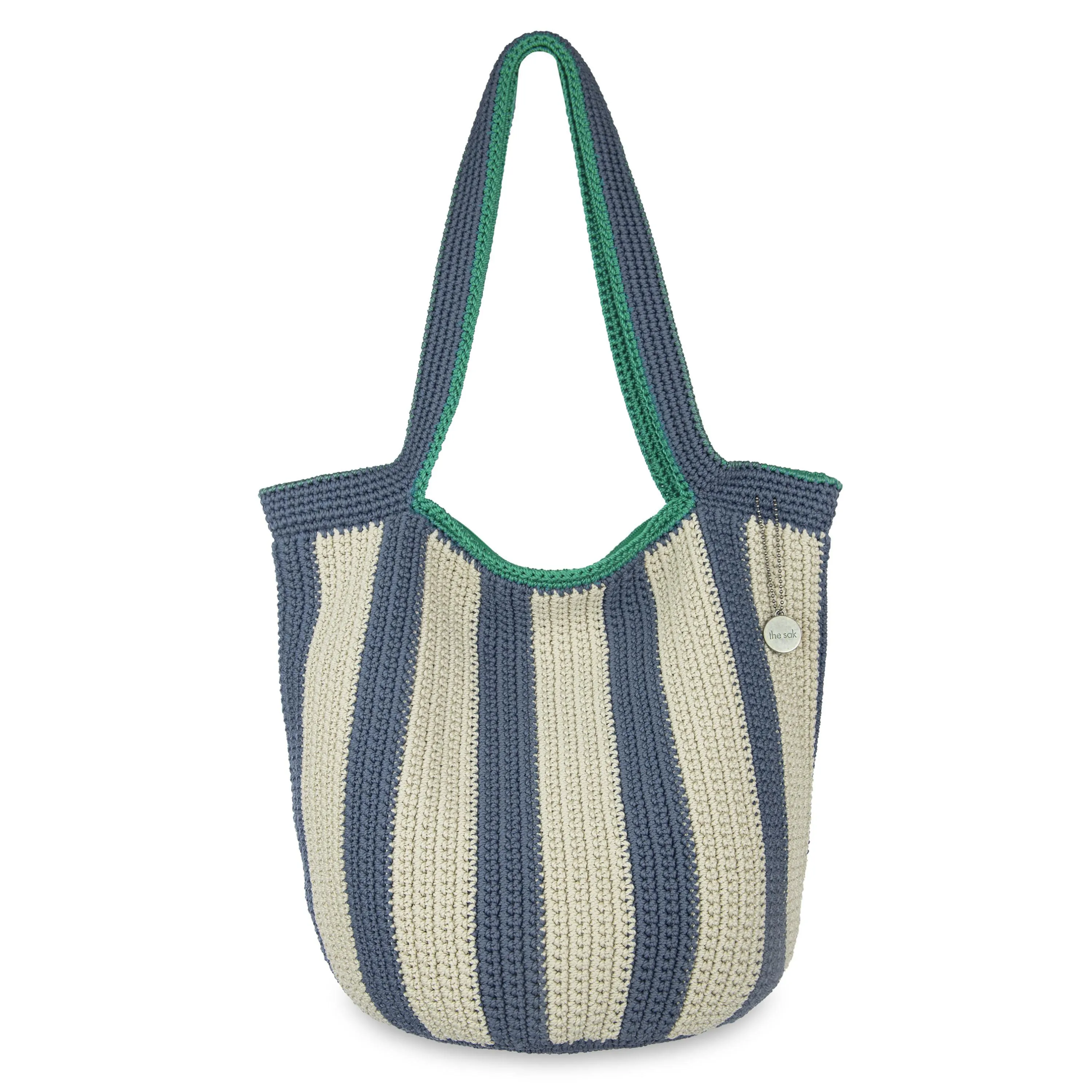 120 Tote - Hand Crochet - Maritime Stripe City Stroll