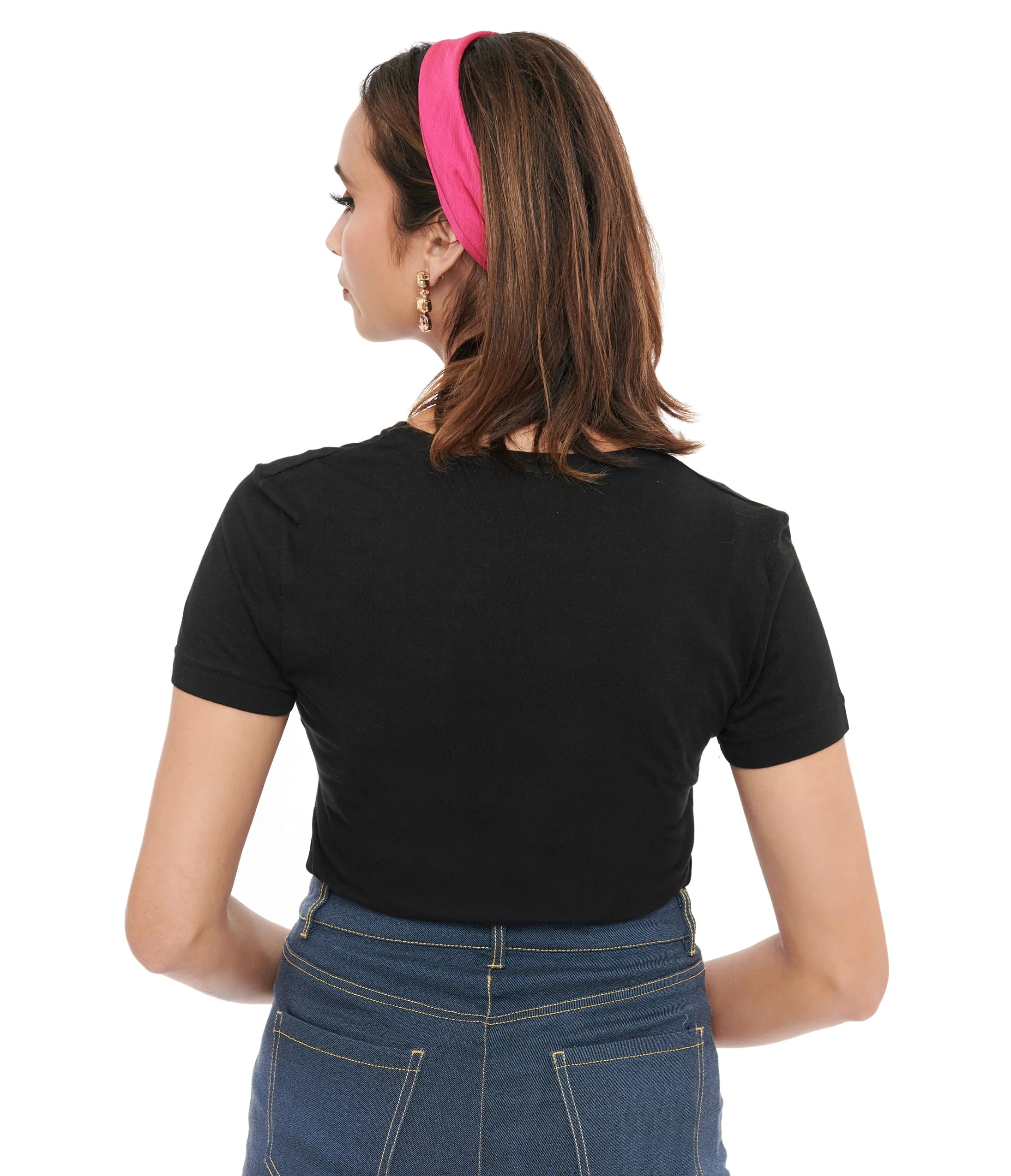 1950s Black Pin Up Gang Fitted Graphic Tee Easy Date Night