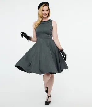 1950s Grey Swing Dress Casual Everyday Look