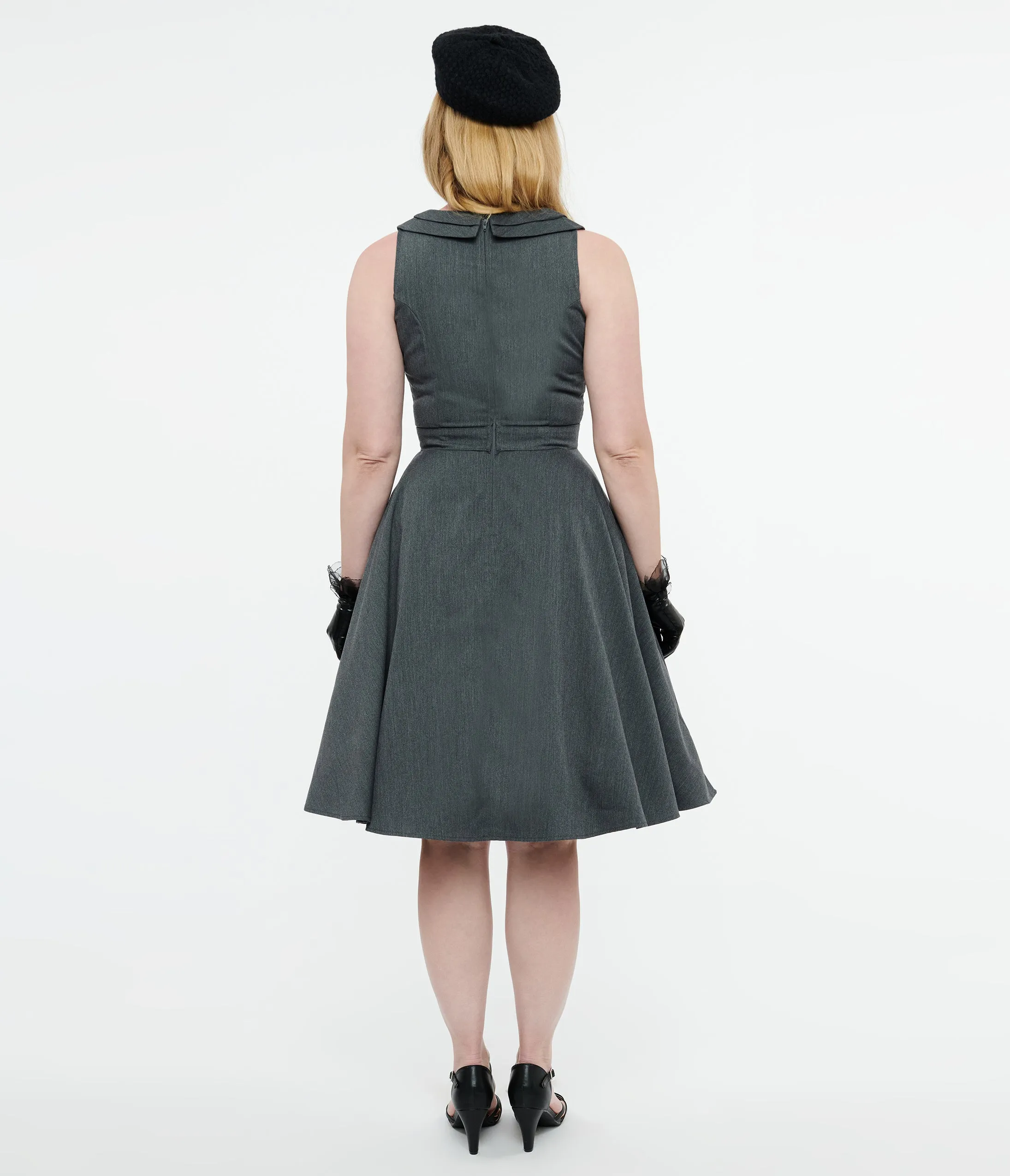 1950s Grey Swing Dress Casual Everyday Look