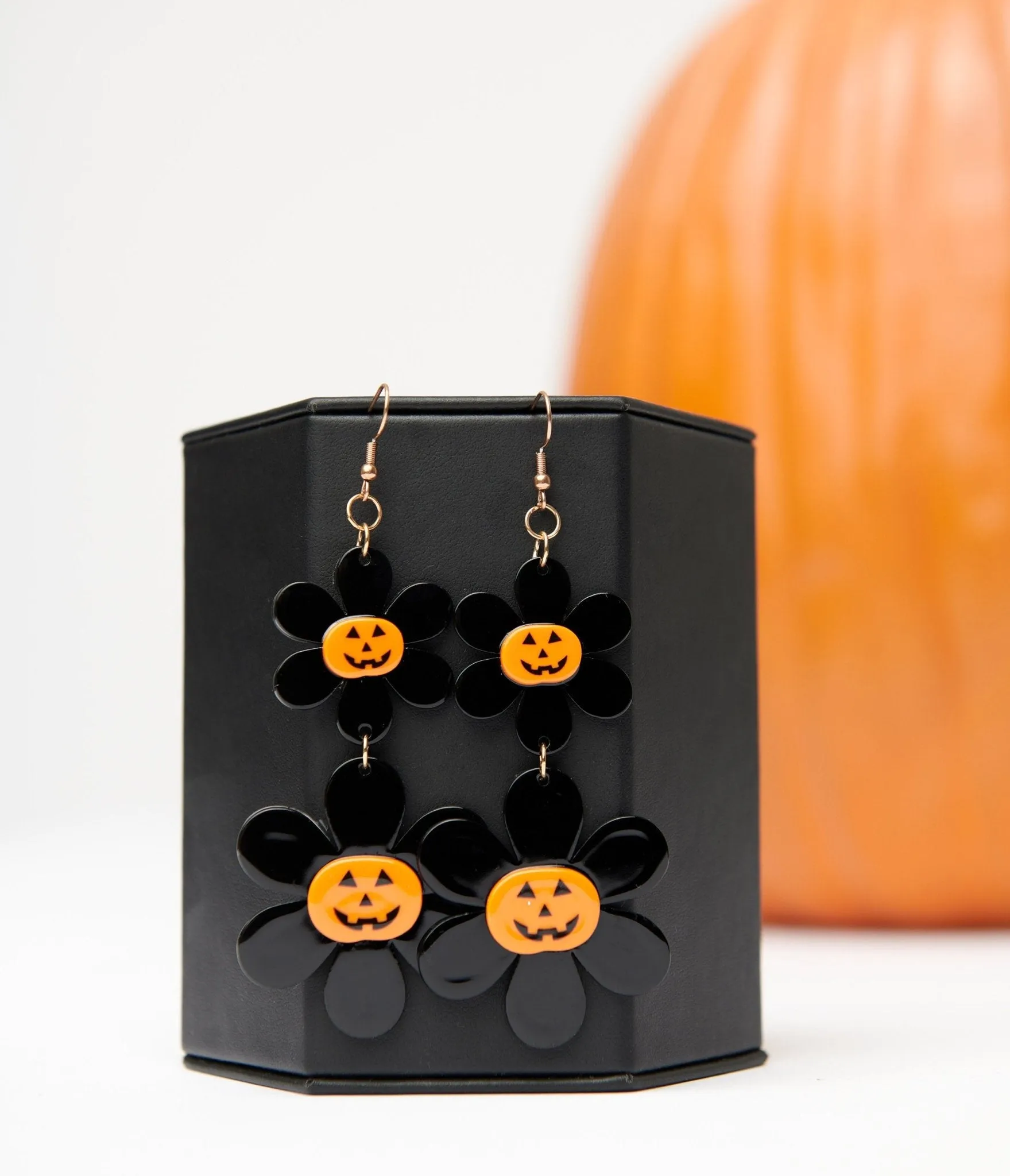 1960s Groovy Jack O Lantern Flower Power Earrings Everyday Chic