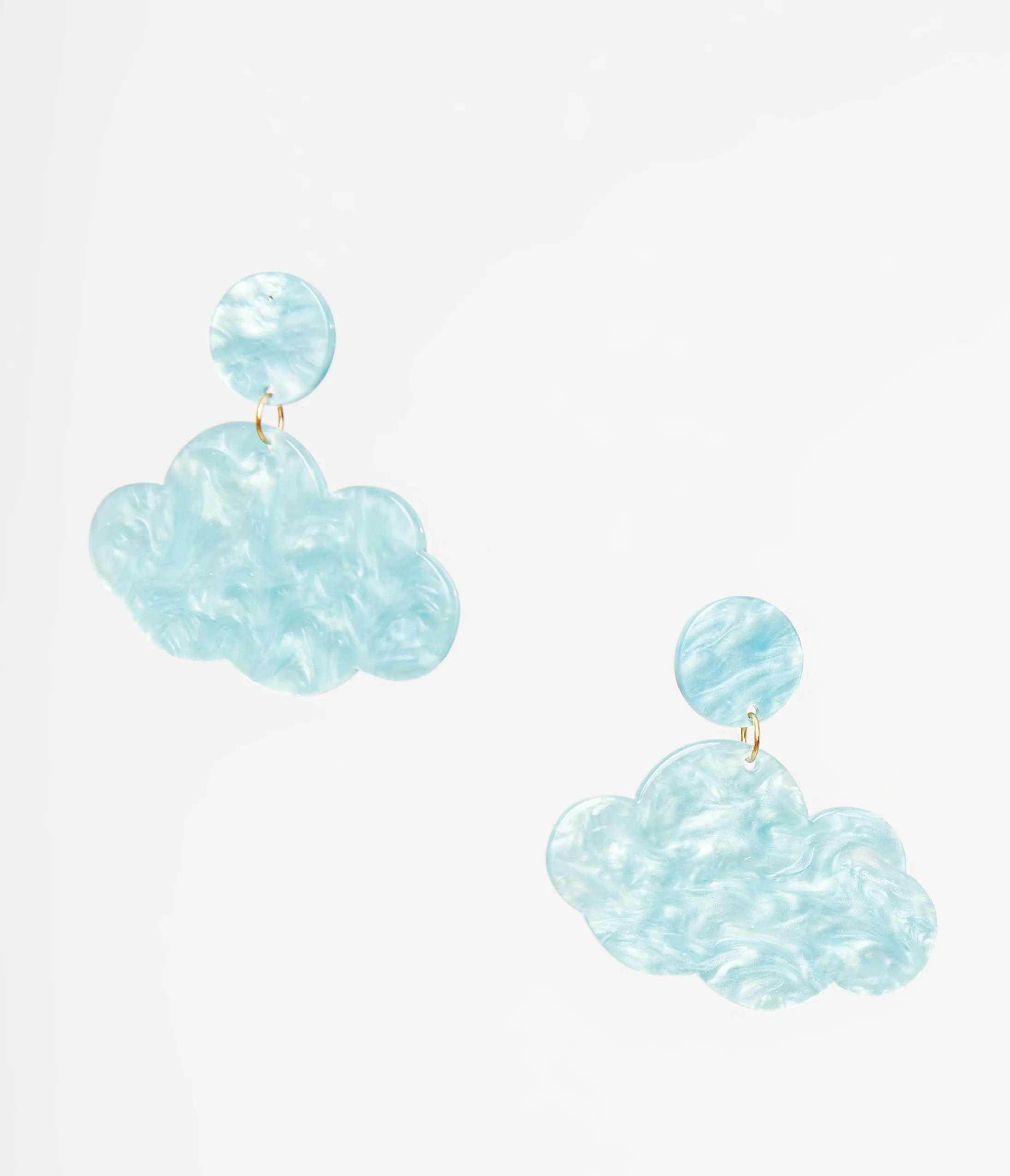 1960s Light Blue Shimmer Cloud Earrings Everyday Chic