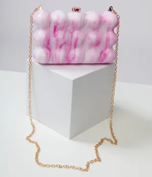 1970s Pink & White Bubble Acrylic Handbag Fun Outing
