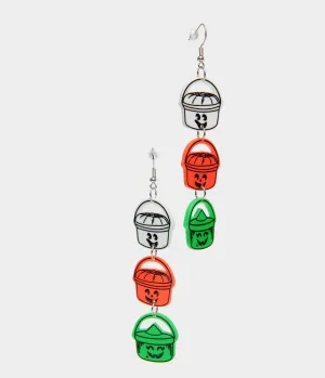 1980s Retro Trick Or Treat Halloween Bucket Earrings Everyday Chic