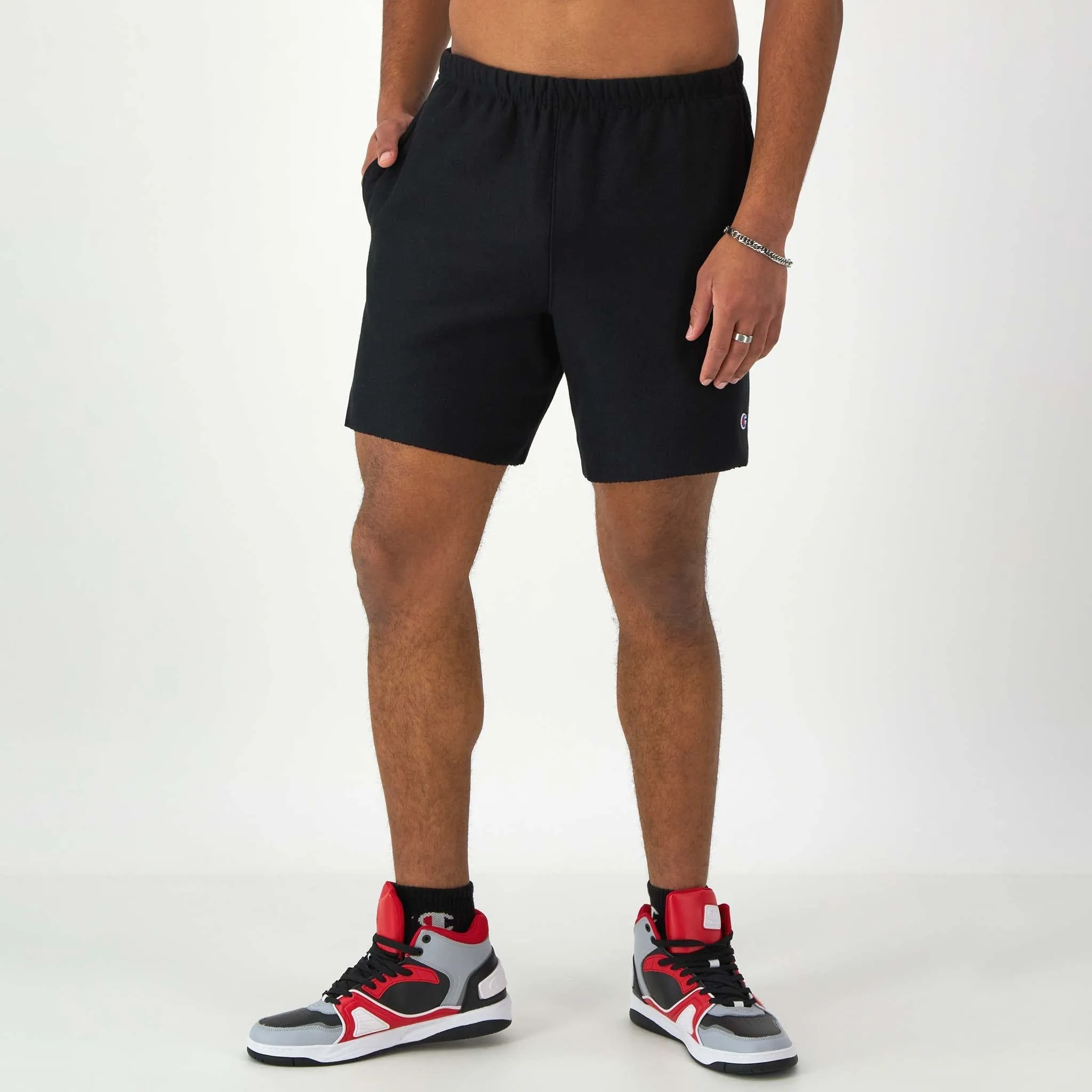 7" Reverse Weave Cut-Off Shorts, C Logo Outdoor Adventure Shorts
