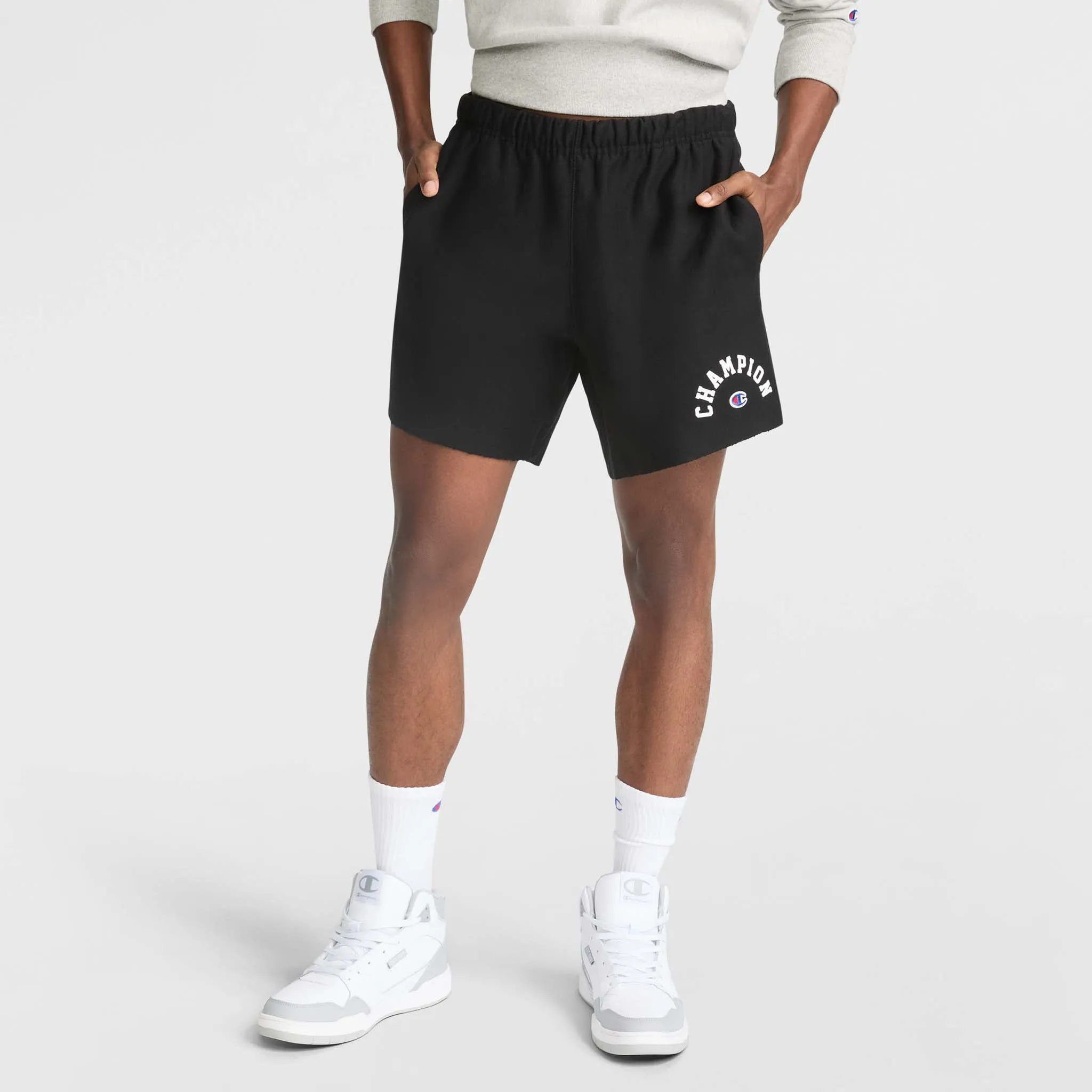 7" Reverse Weave Relay Cut Off Shorts, Arch Logo Outdoor Adventure Shorts