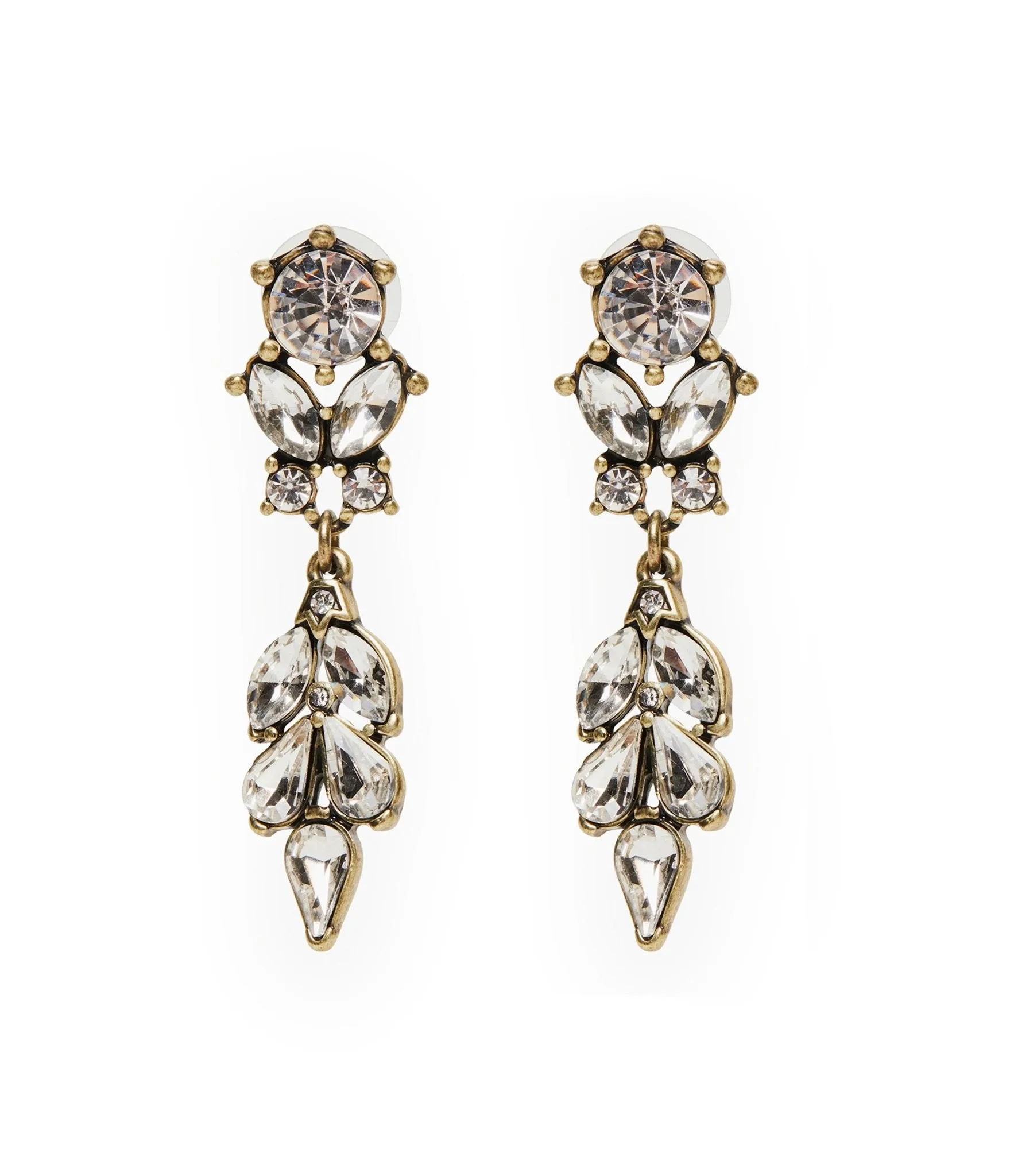 Antique Diamante Crystal Drop Earrings Everyday Chic