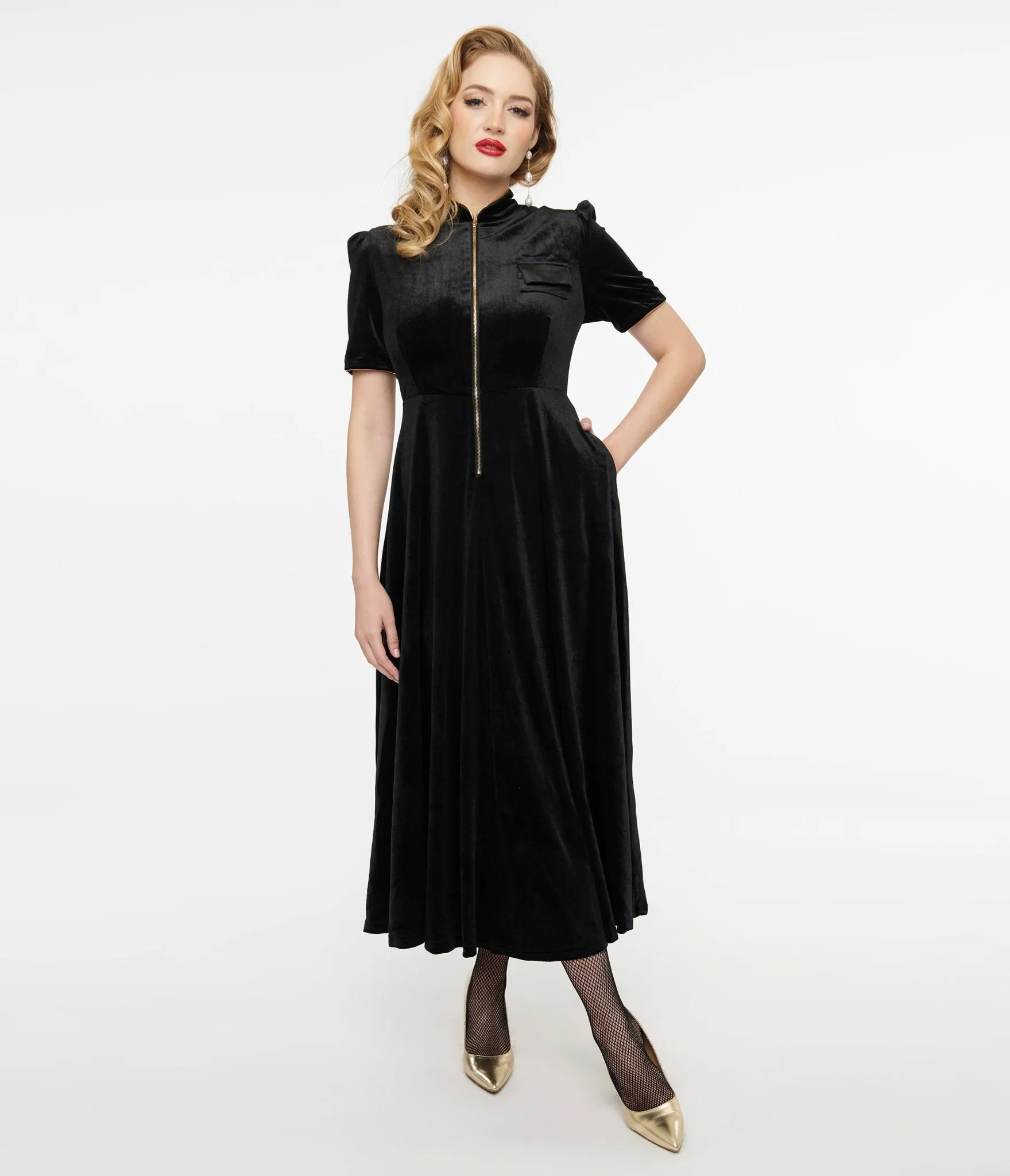 Audrey K Black Velvet Taboo Maxi Dress Casual Everyday Look