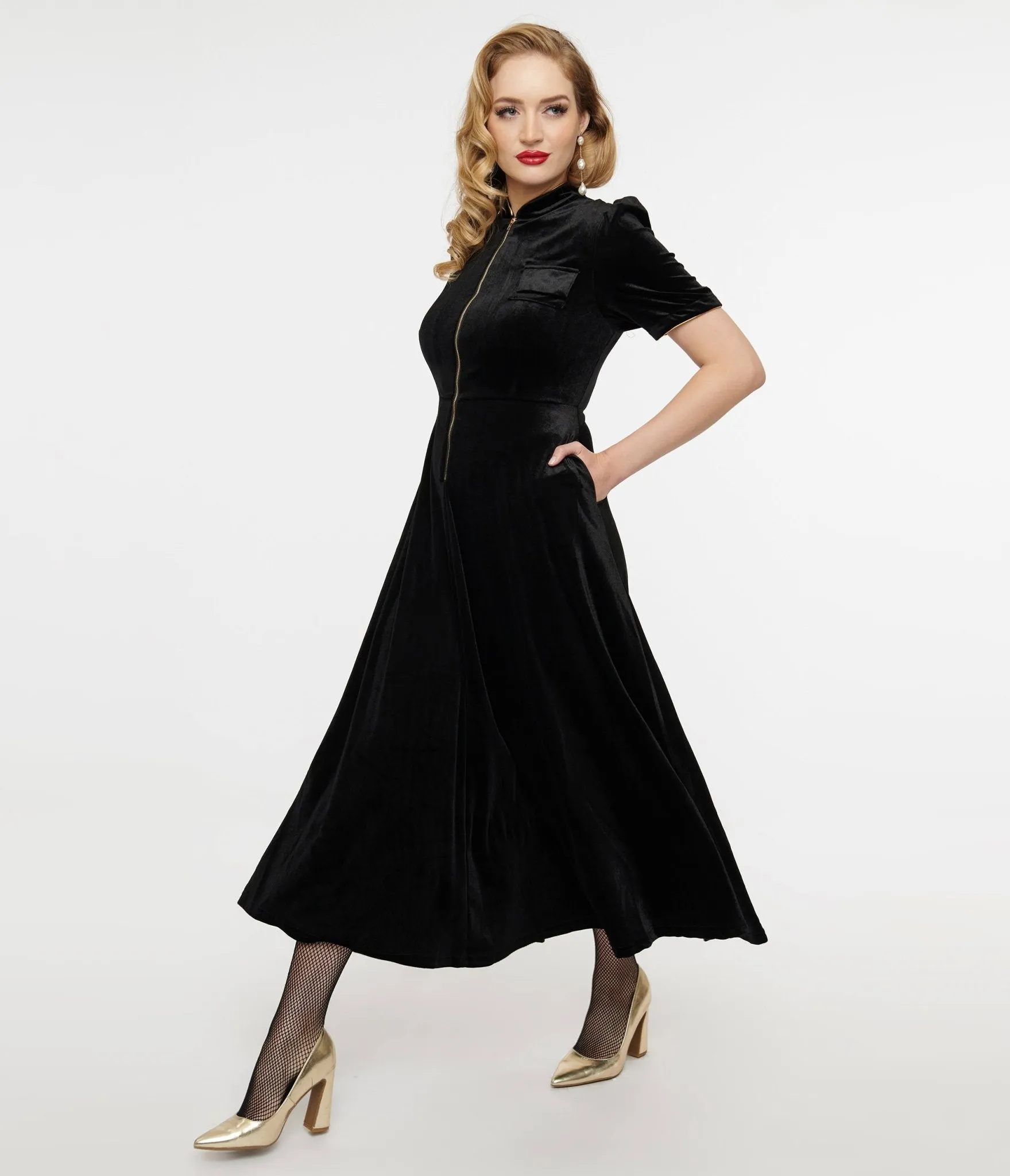 Audrey K Black Velvet Taboo Maxi Dress Casual Everyday Look