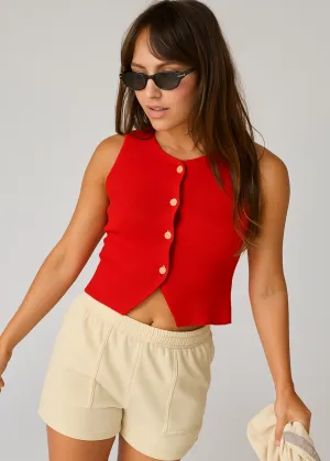 Audrey Sleevless Button Up Top Summer Festival Tee