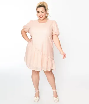 Baby Pink Sequin Asymmetrical Shift Dress Casual Everyday Look