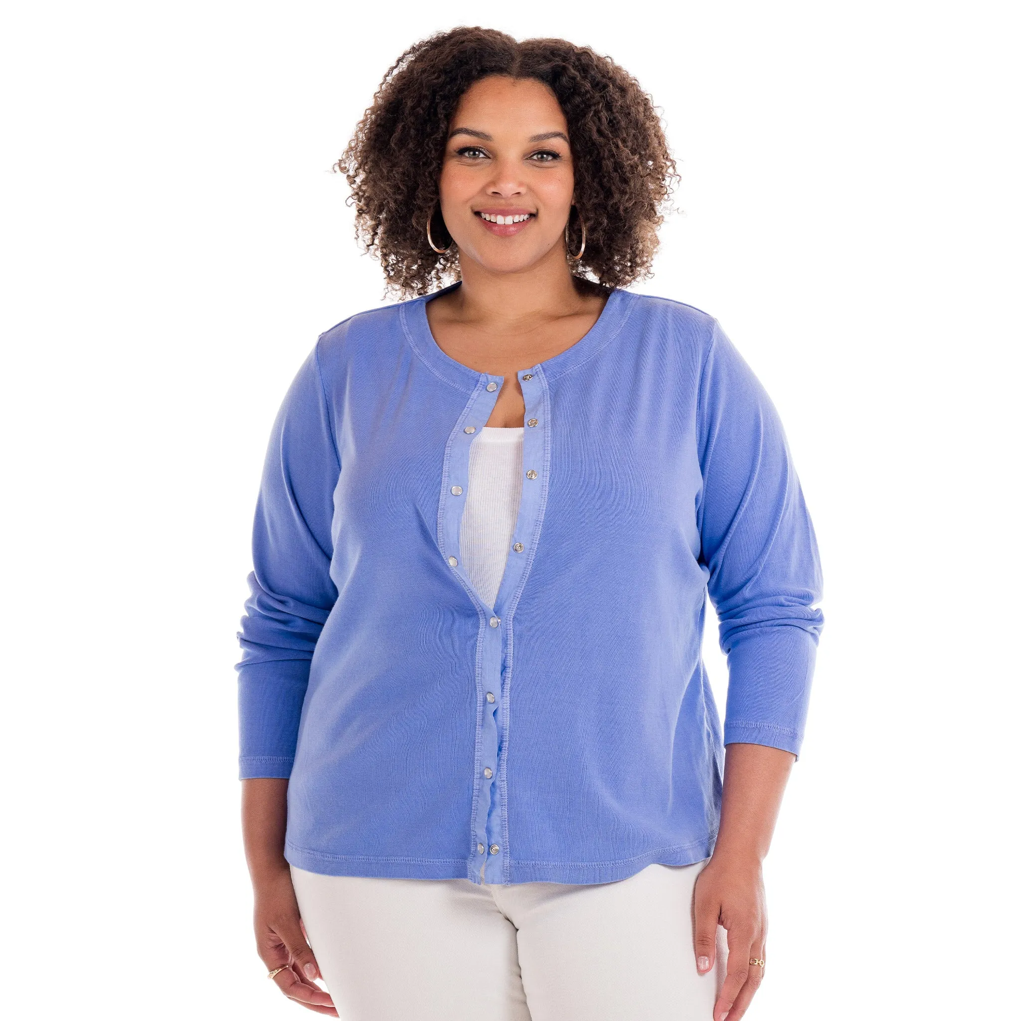 Baby Rib Cardigan | Plus Size Weekend Relaxed Look