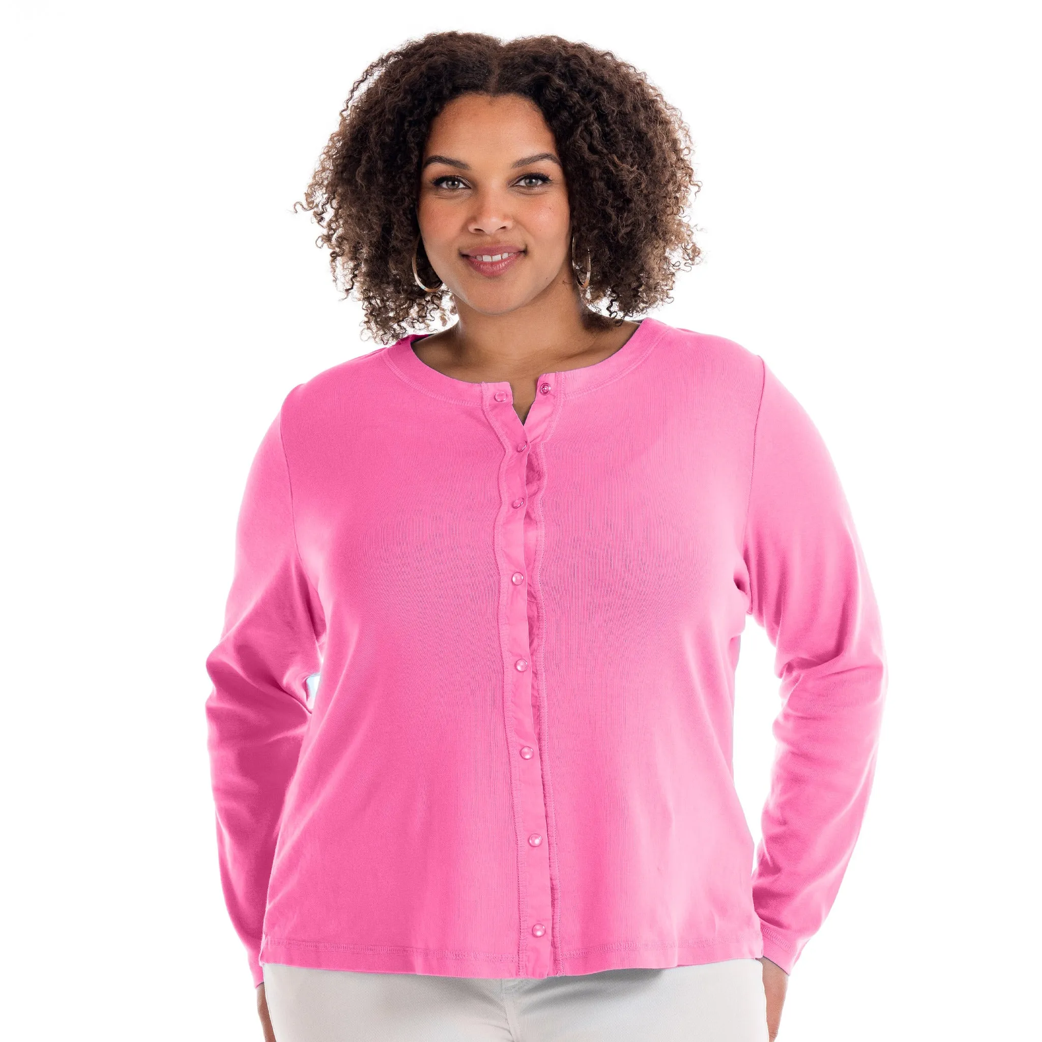 Baby Rib Cardigan | Plus Size Weekend Relaxed Look
