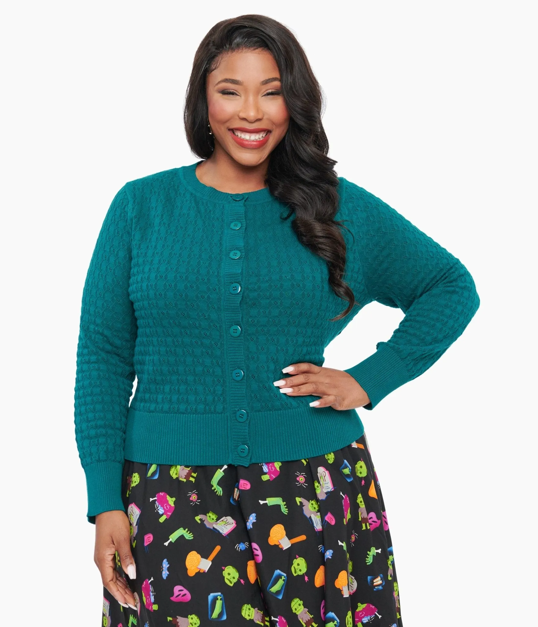 Banned Plus Size 1950s Green Katie Cardigan Easy Date Night