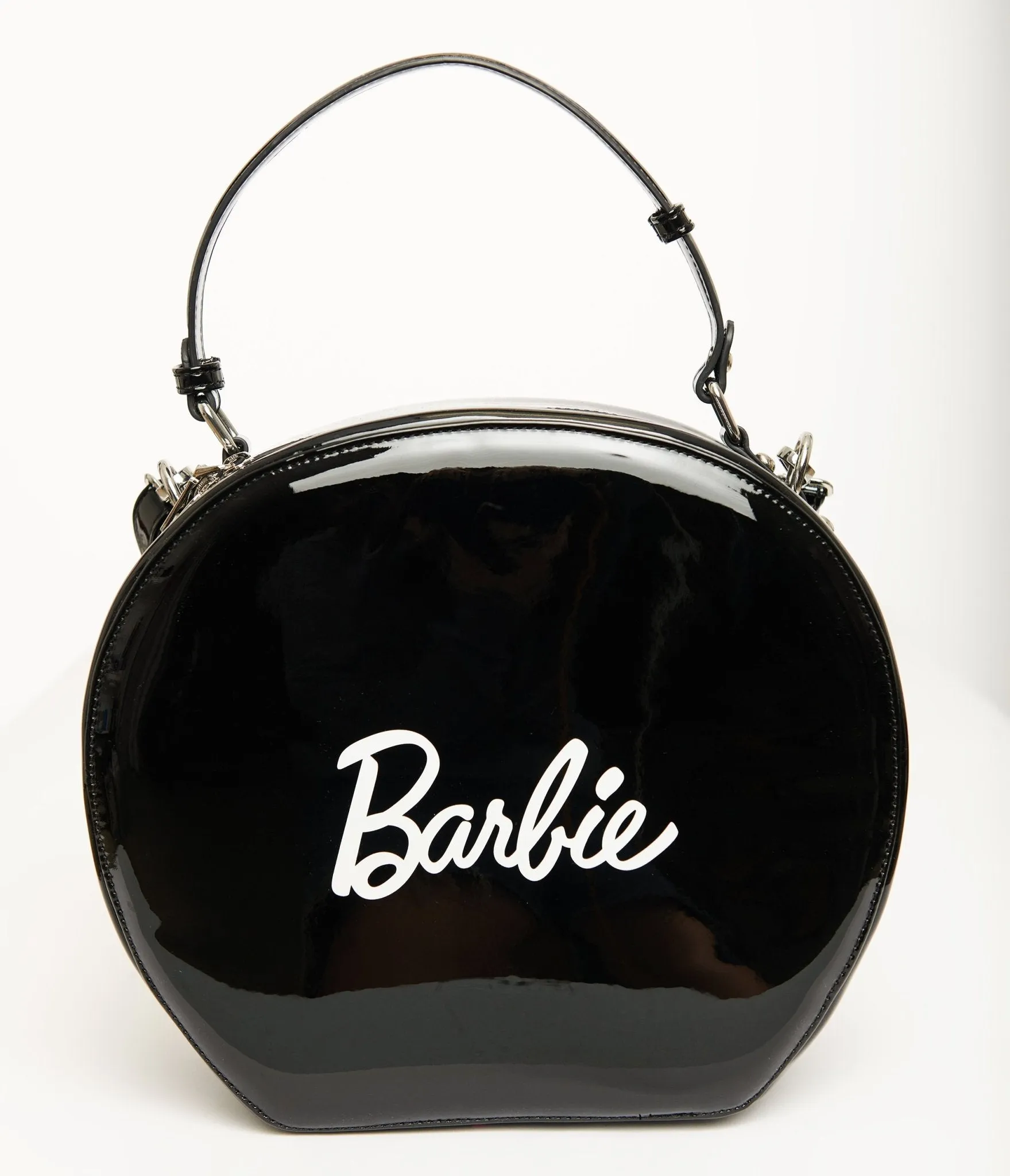 Barbie x Unique Vintage 1960s Black Leatherette Circle Bag Fun Outing