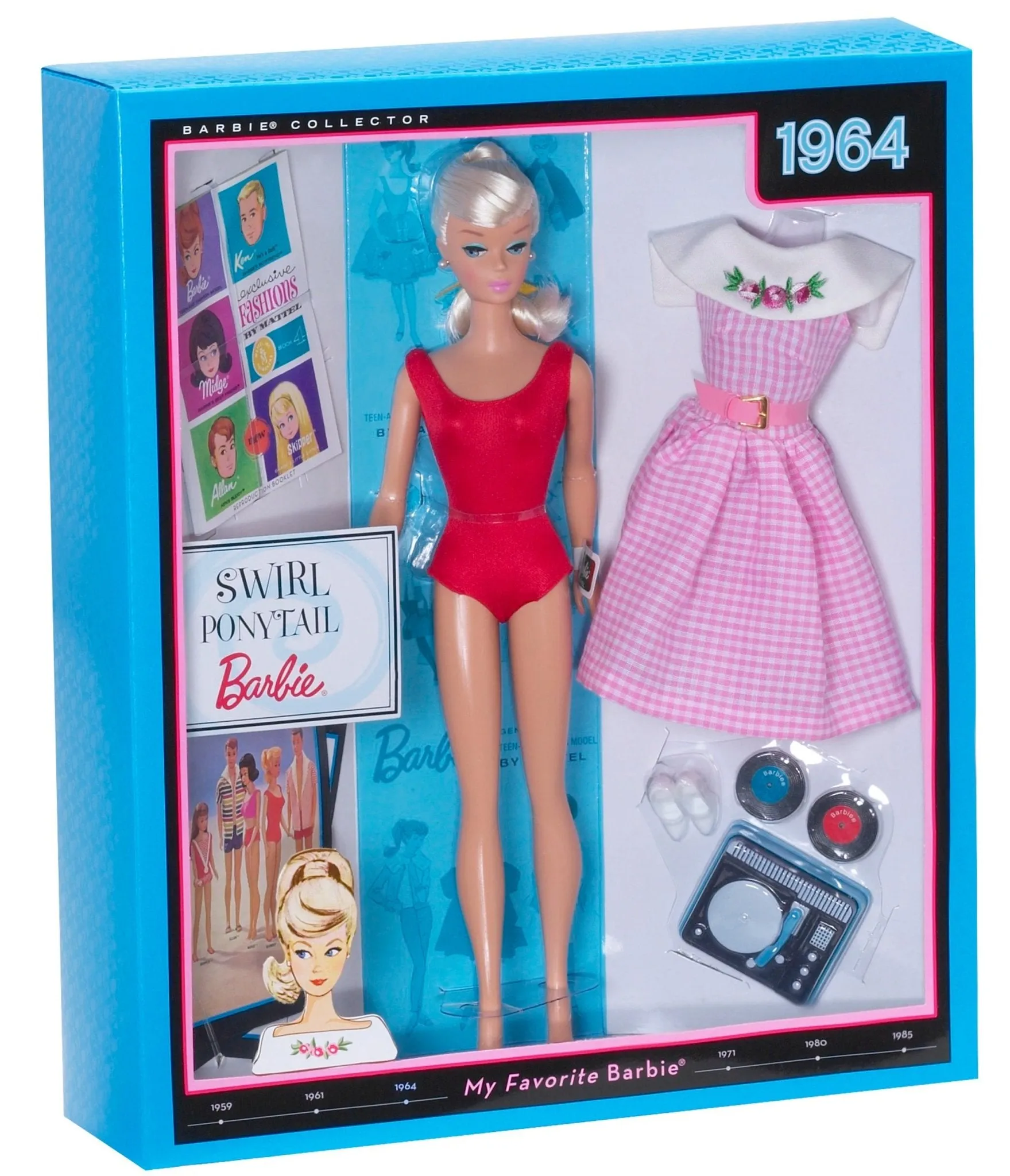 Barbie x Unique Vintage Plus Size 1960s Pink Gingham Cotton Dancing Doll Swing Dress Casual Everyday Look
