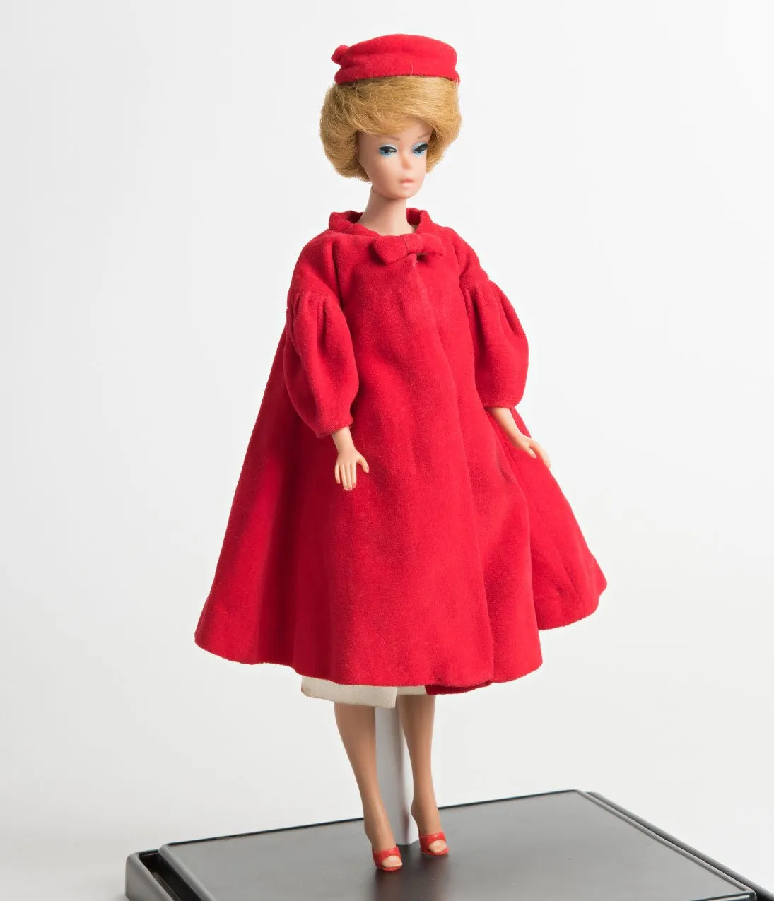 Barbie x Unique Vintage Plus Size 1960s Style Red Flare Swing Coat Casual Everyday Look