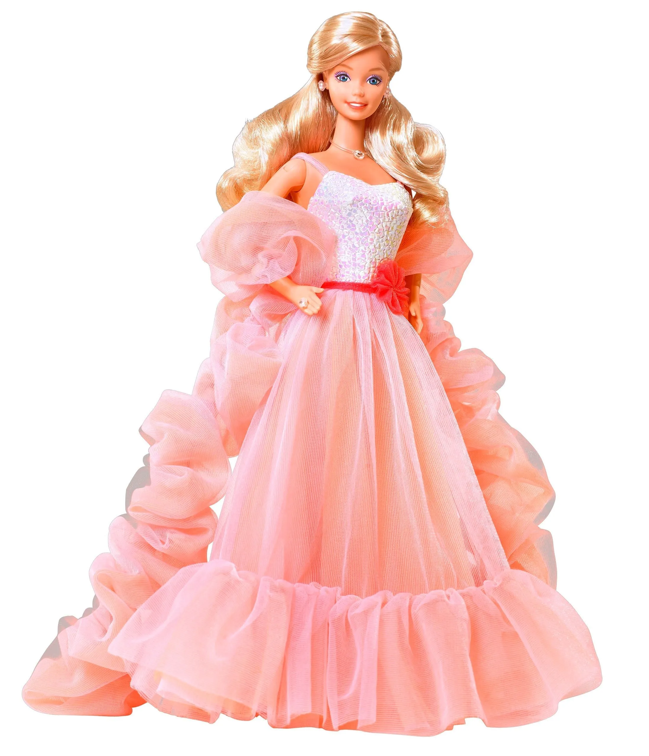 Barbie? x Unique Vintage Plus Size Peaches N Cream Chiffon Dress Casual Everyday Look