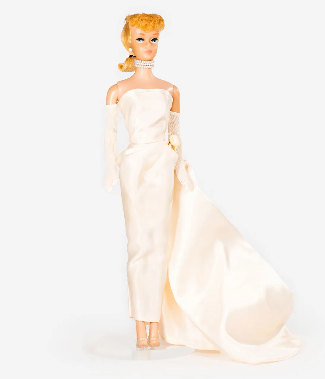 Barbie? x Unique Vintage Plus Size Pink Satin Strapless Enchanted Evening Gown Casual Everyday Look