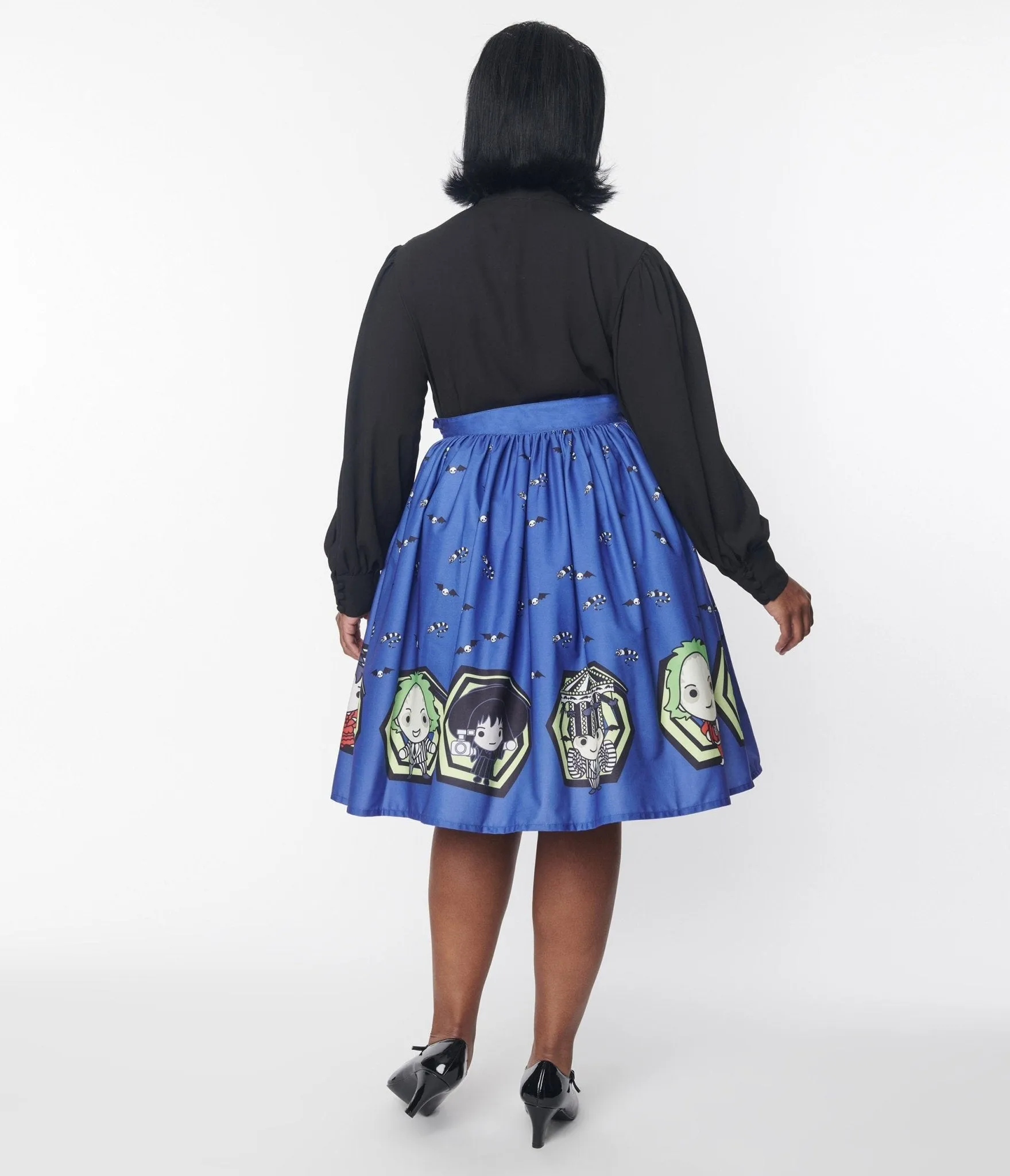 Beetlejuice x Unique Vintage Beetlejuice Characters Gellar Swing Skirt Comfortable Travel Wear