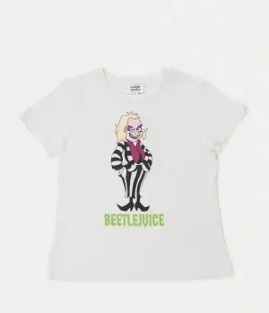 Beetlejuice x Unique Vintage White Beetlejuice Fitted Tee Easy Date Night