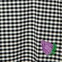 Black & White Gingham Grape Embroidered Halter Swing Dress Casual Everyday Look
