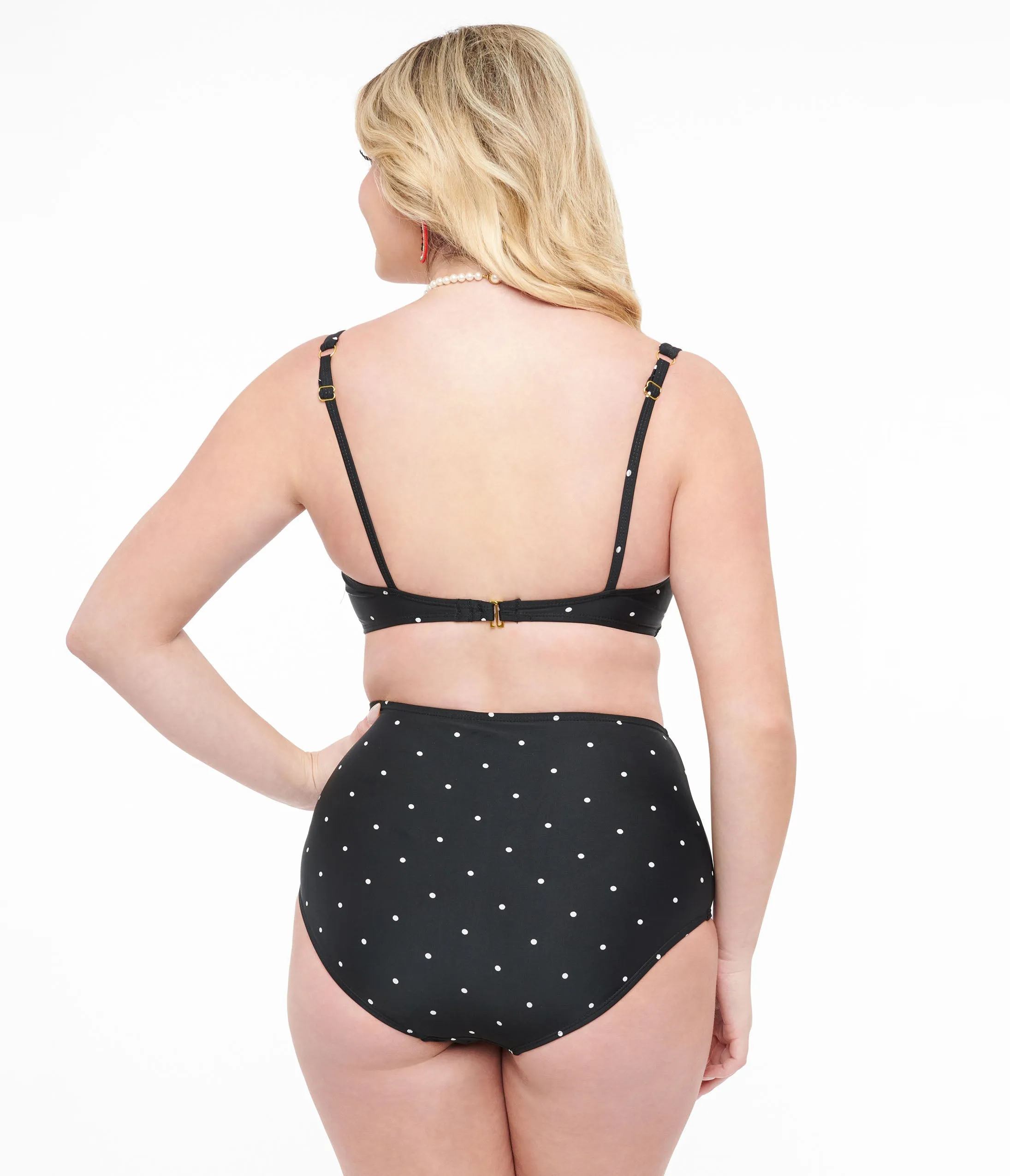 Black & White Polka Dot Two Piece Swim Set Beach Vacation Ready