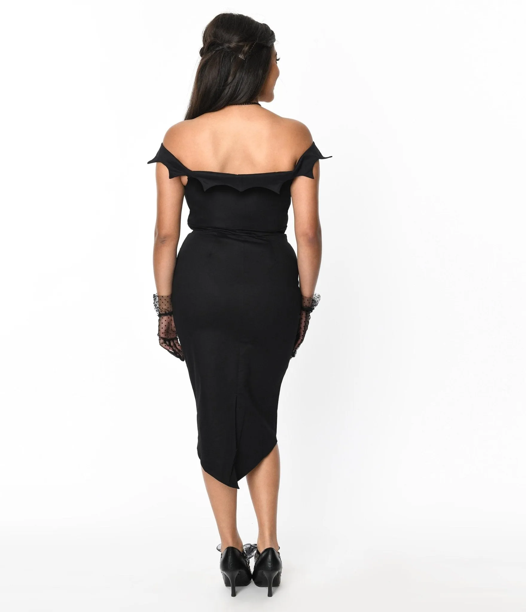Black Bat Trim Bodycon Dress Casual Everyday Look