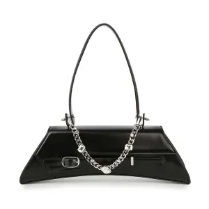 Black Chain & Rhinestone Accented Unique Handbag Fun Outing