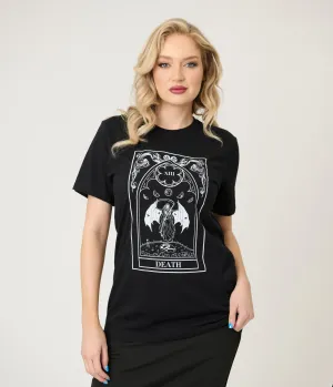 Black Death Tarot Unisex Graphic Tee Easy Date Night