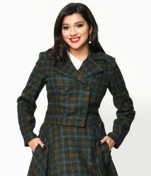 Blue & Green Check Plaid Jacket Easy Date Night