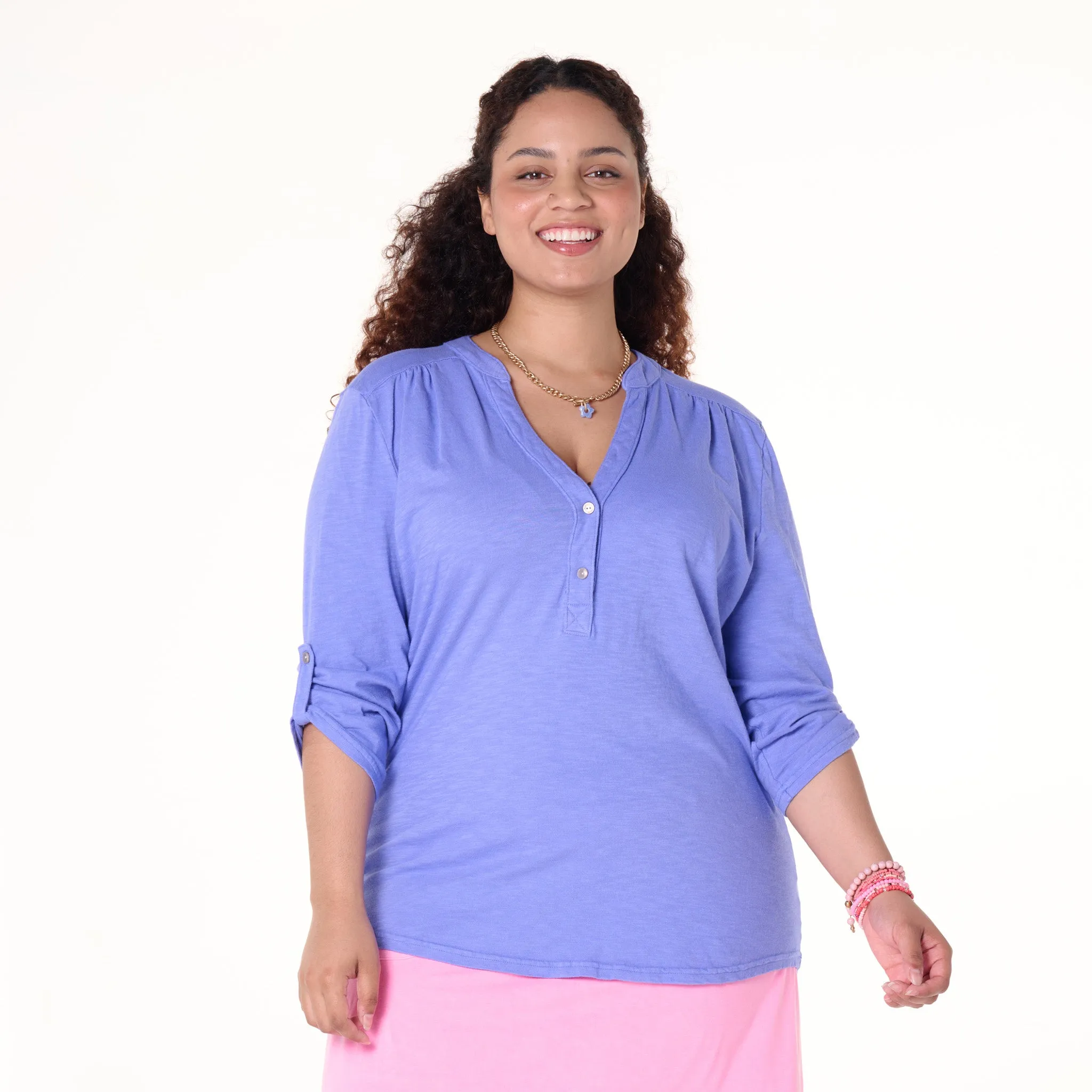 Buttonside Henley | Plus Size Weekend Relaxed Look