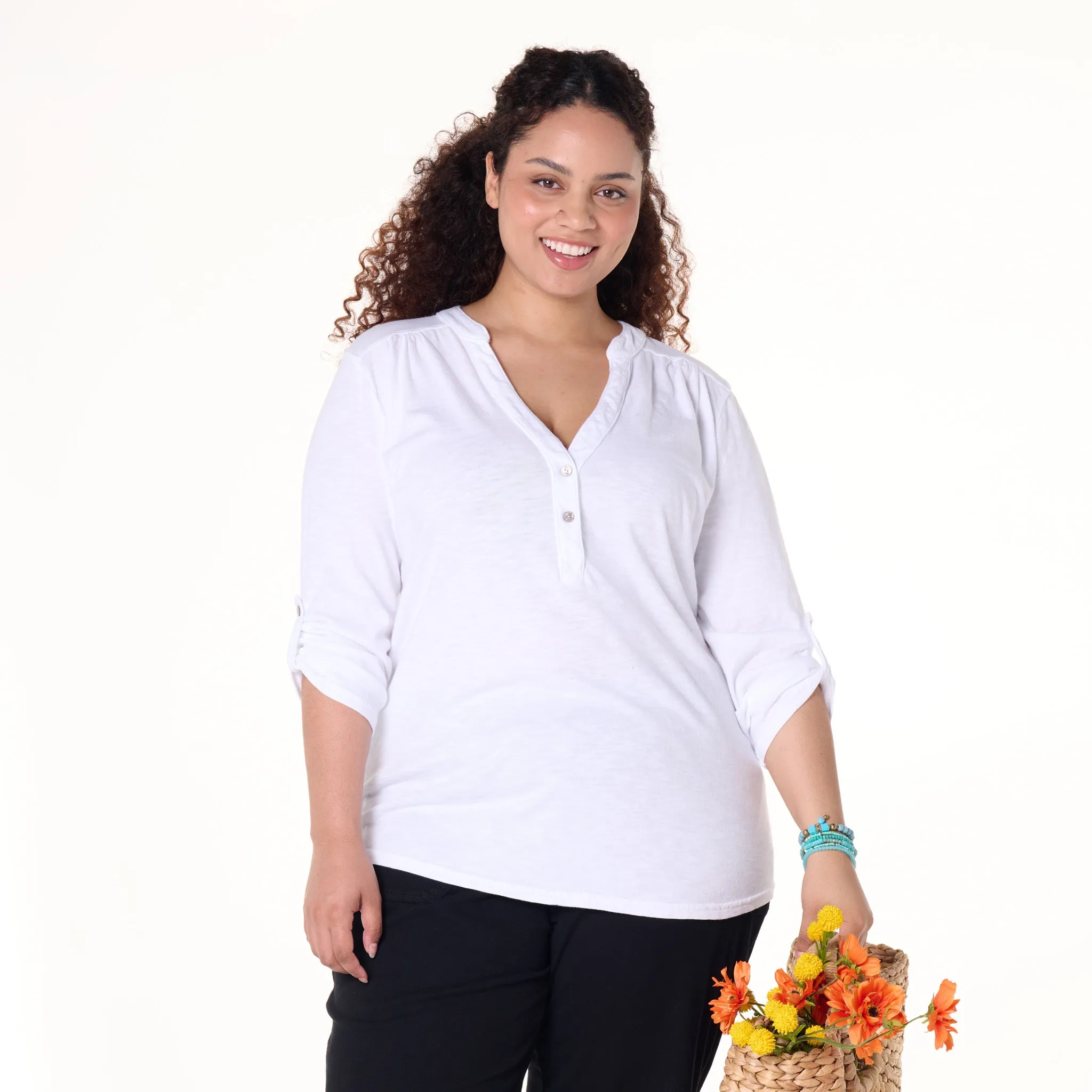 Buttonside Henley | Plus Size Weekend Relaxed Look