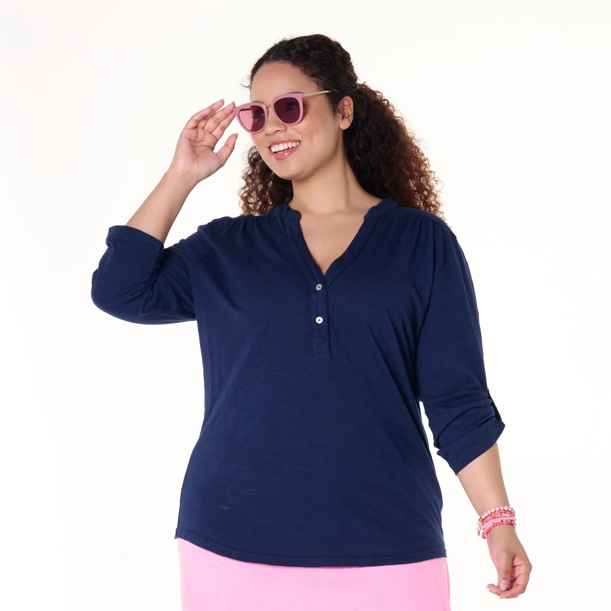 Buttonside Henley | Plus Size Weekend Relaxed Look
