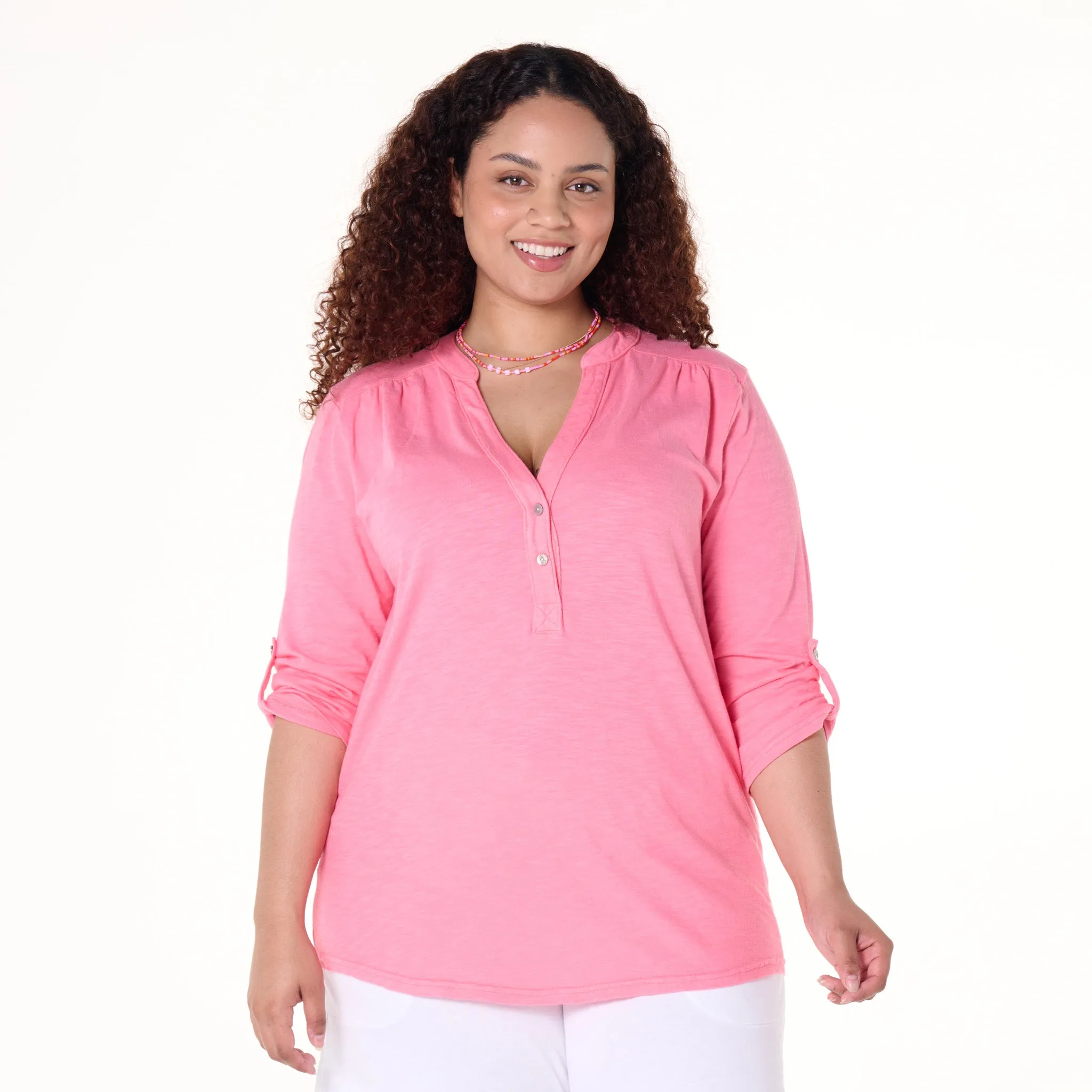 Buttonside Henley | Plus Size Weekend Relaxed Look