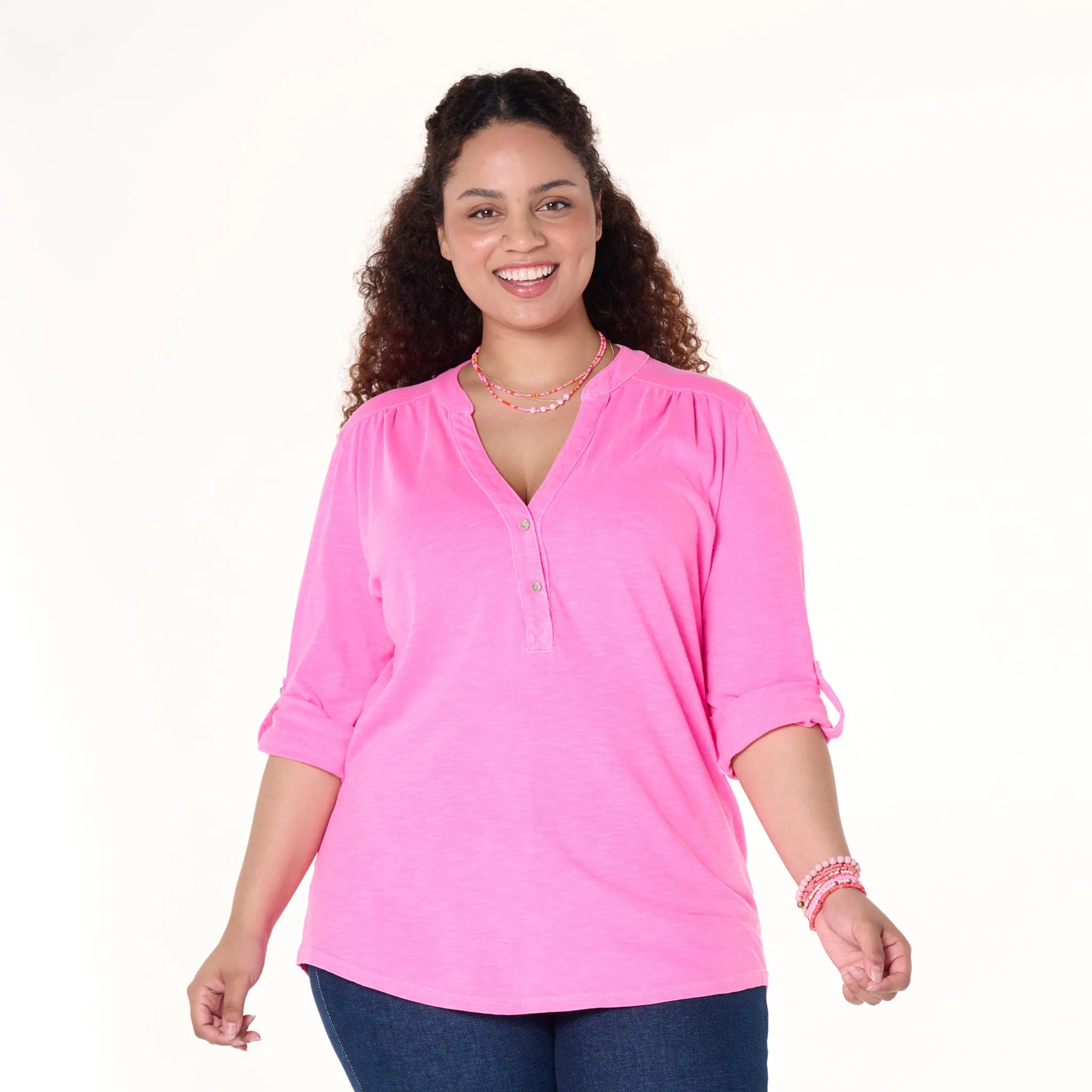 Buttonside Henley | Plus Size Weekend Relaxed Look