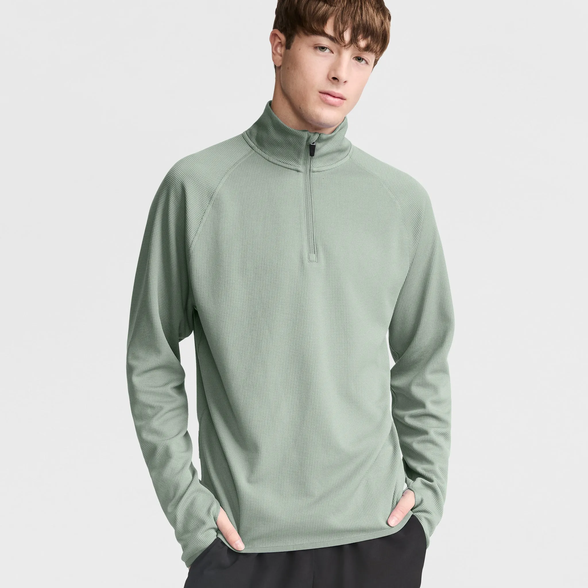 C-VPR 1/4 Zip Waffle Knit Pullover, Reflective C Logo Urban Street Look