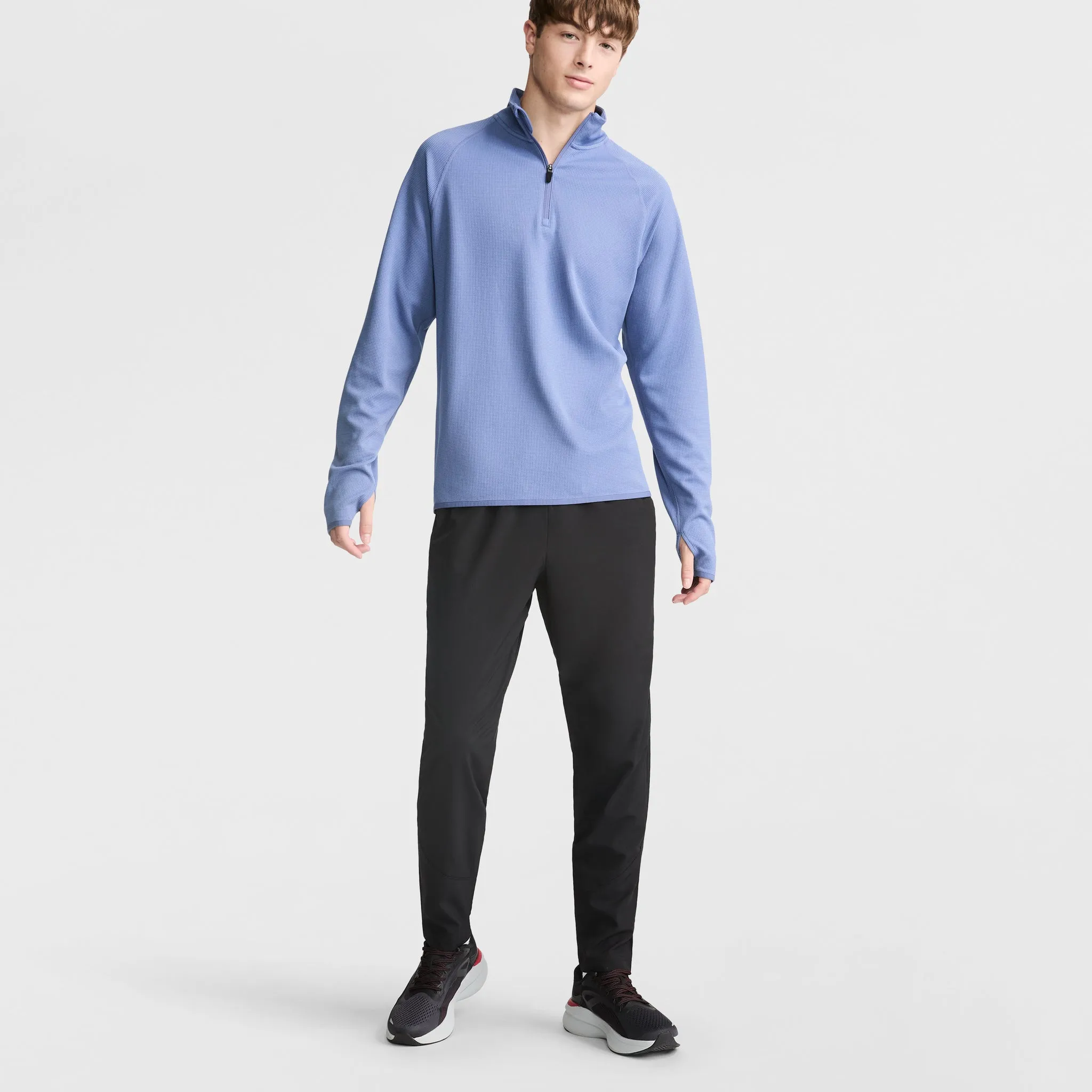 C-VPR 1/4 Zip Waffle Knit Pullover, Reflective C Logo Urban Street Look