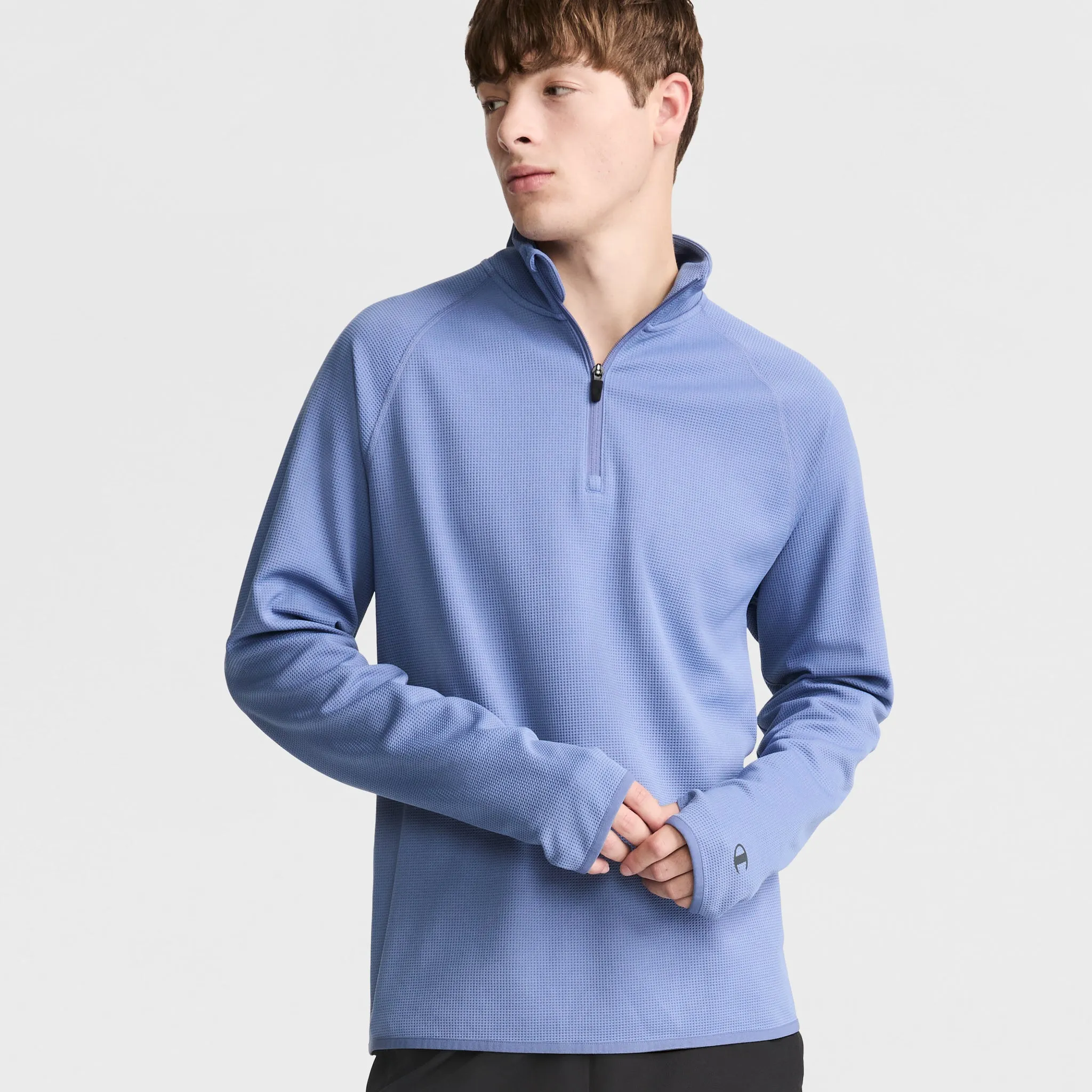 C-VPR 1/4 Zip Waffle Knit Pullover, Reflective C Logo Urban Street Look