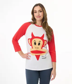 Cakeworthy Paul Frank Devil Julius Raglan Unisex Tee Easy Date Night
