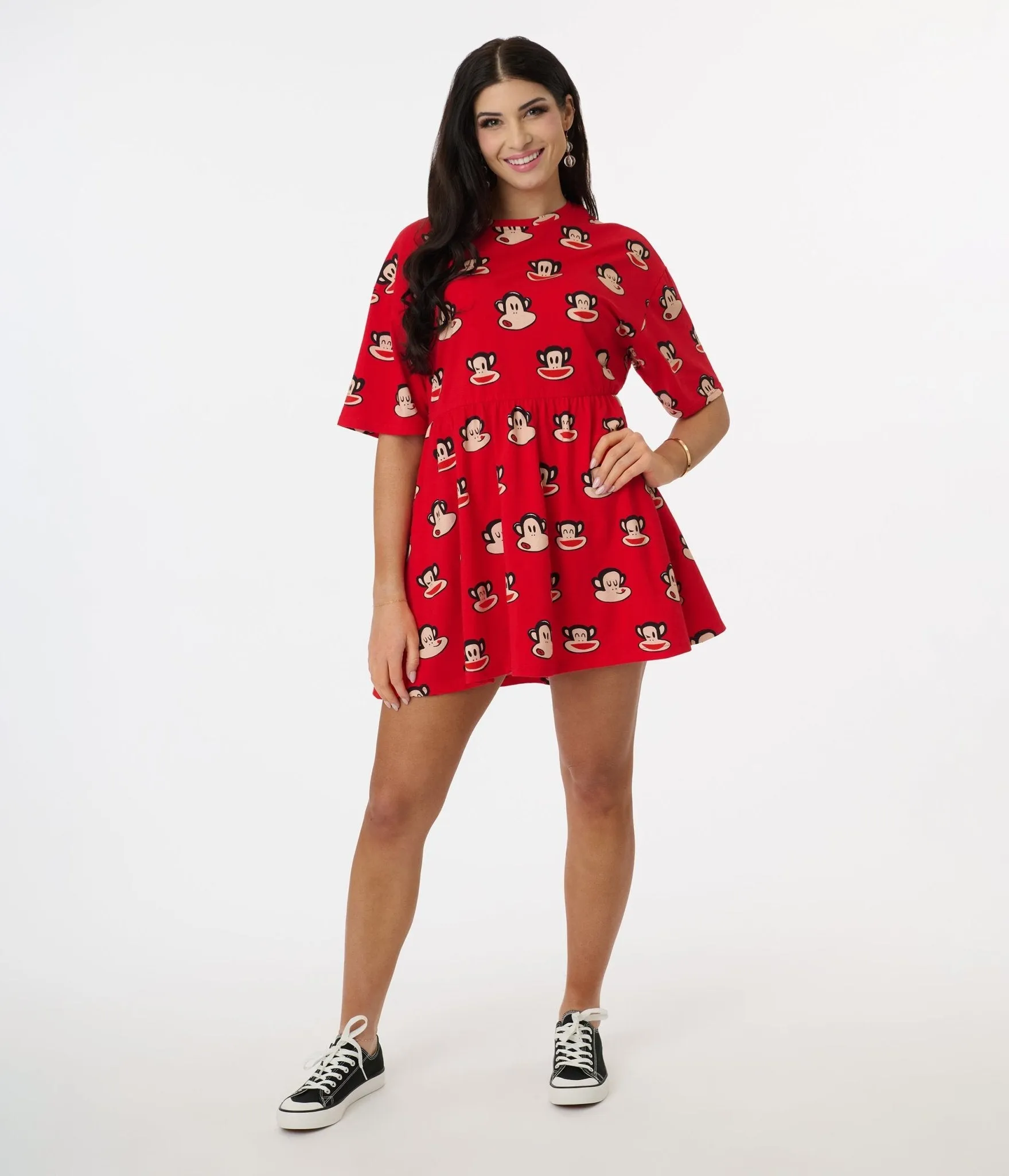Cakeworthy Paul Frank Red Retro Julius Mini Dress Casual Everyday Look