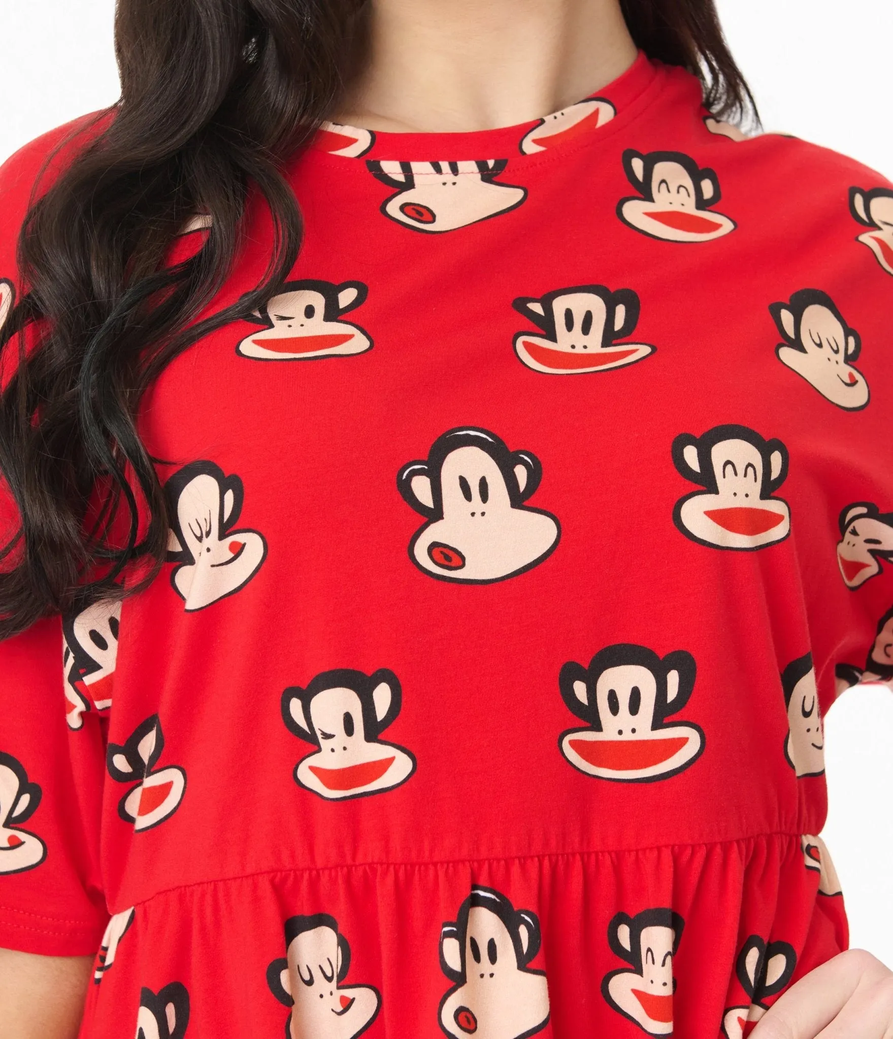 Cakeworthy Paul Frank Red Retro Julius Mini Dress Casual Everyday Look