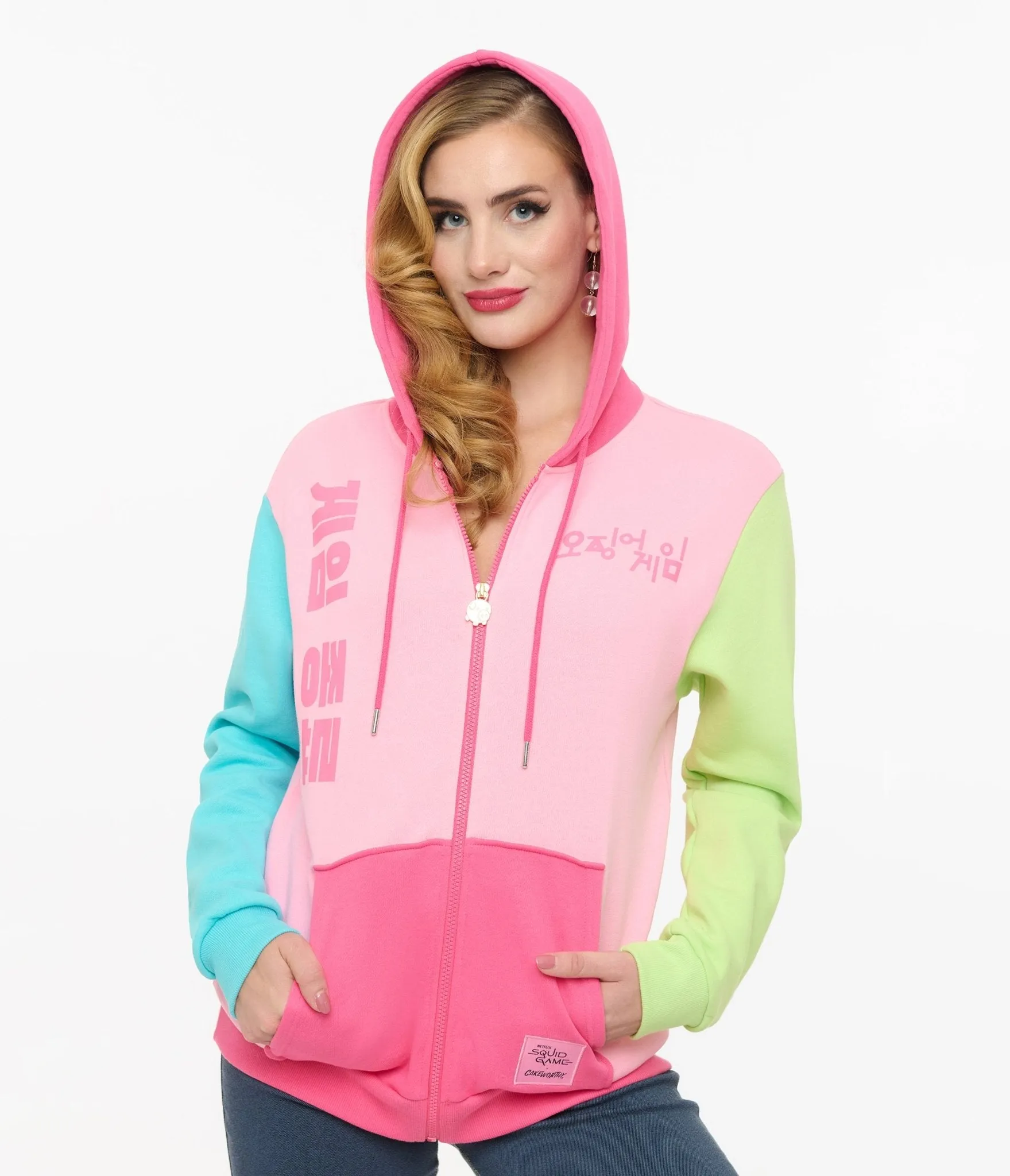 Cakeworthy Squid Game Color Block Hoodie Easy Date Night
