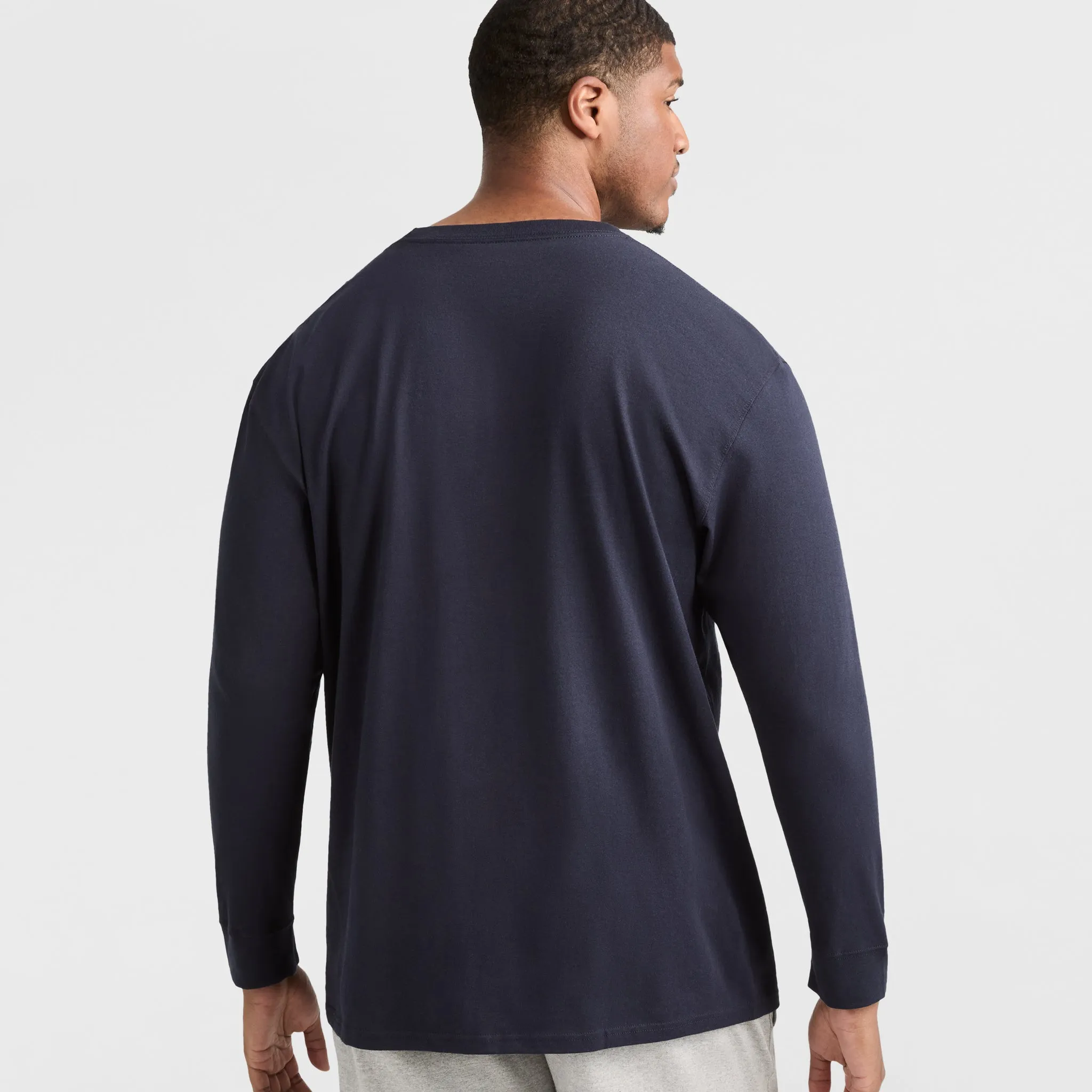 Classic Graphic Long-Sleeve T-Shirt, Script Logo - Big & Tall Urban Street Style
