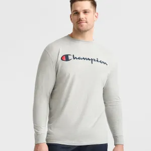 Classic Graphic Long-Sleeve T-Shirt, Script Logo - Big & Tall Urban Street Style