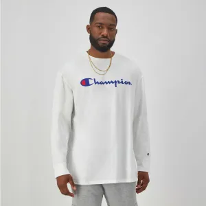 Classic Graphic Long-Sleeve T-Shirt, Script Logo - Big & Tall Urban Street Style