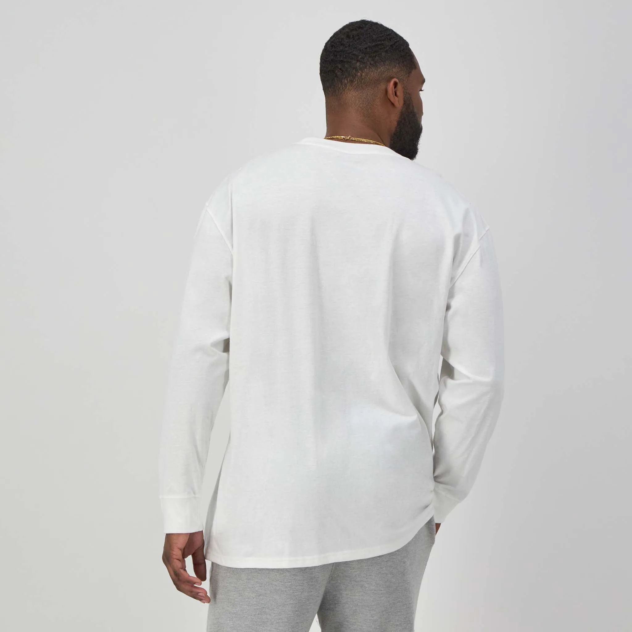 Classic Graphic Long-Sleeve T-Shirt, Script Logo - Big & Tall Urban Street Style