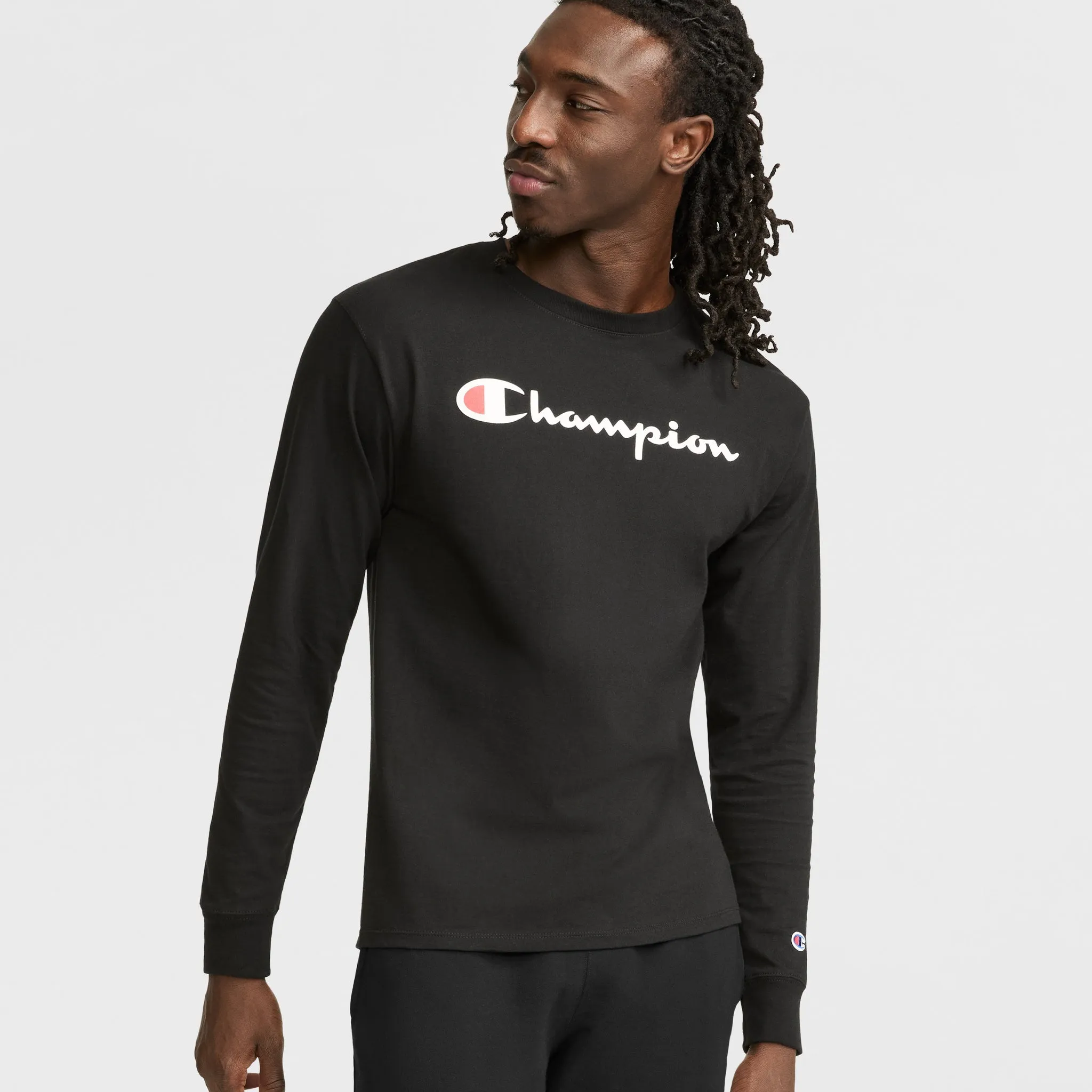 Classic Graphic Long-Sleeve T-Shirt, Script Logo Urban Street Style