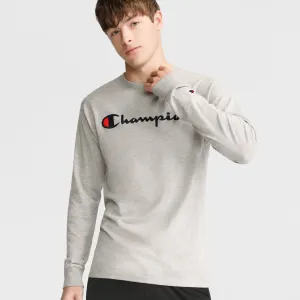 Classic Graphic Long-Sleeve T-Shirt, Script Logo Urban Street Style