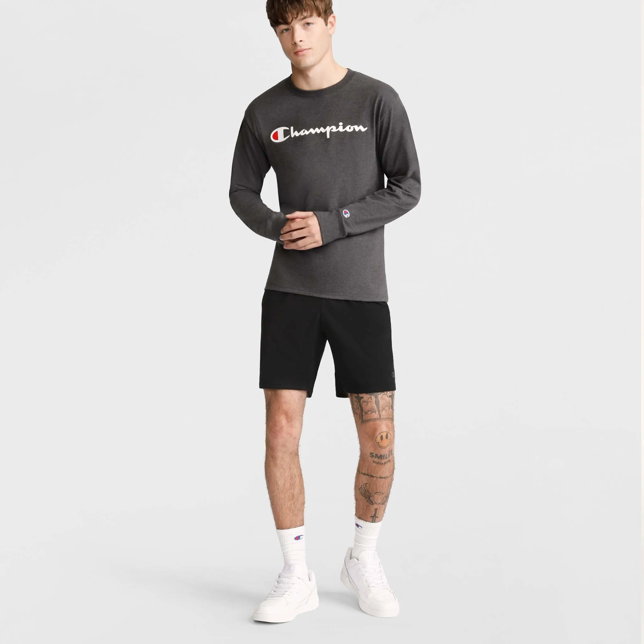 Classic Graphic Long-Sleeve T-Shirt, Script Logo Urban Street Style